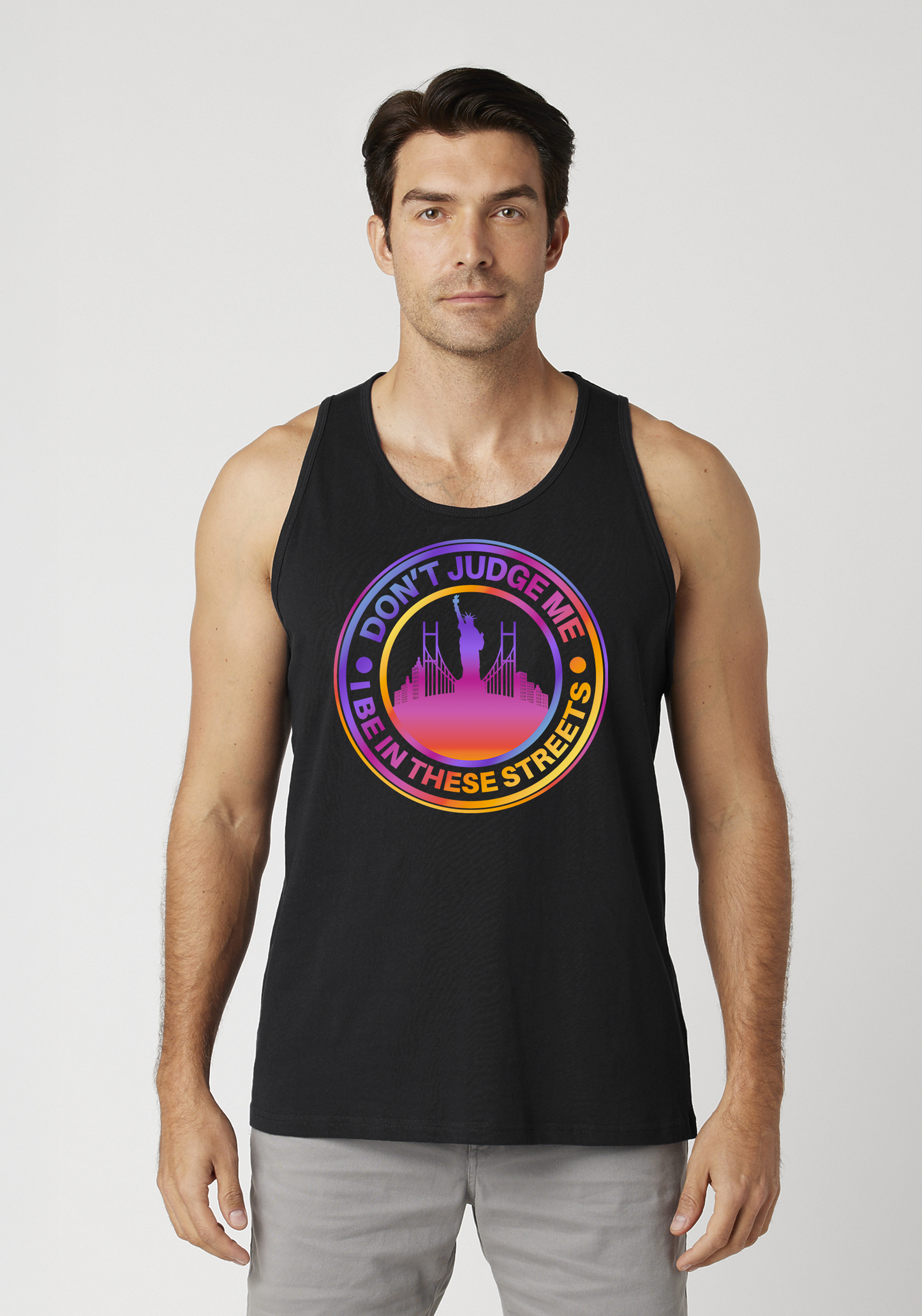 Black Men's Tank Top - The City