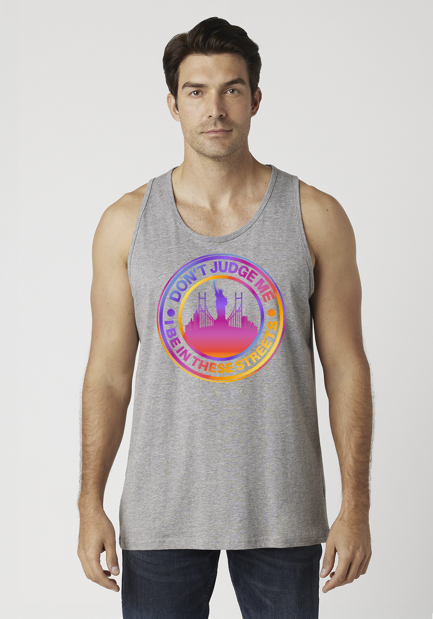 Heather Gray Men's Tank Top - The City