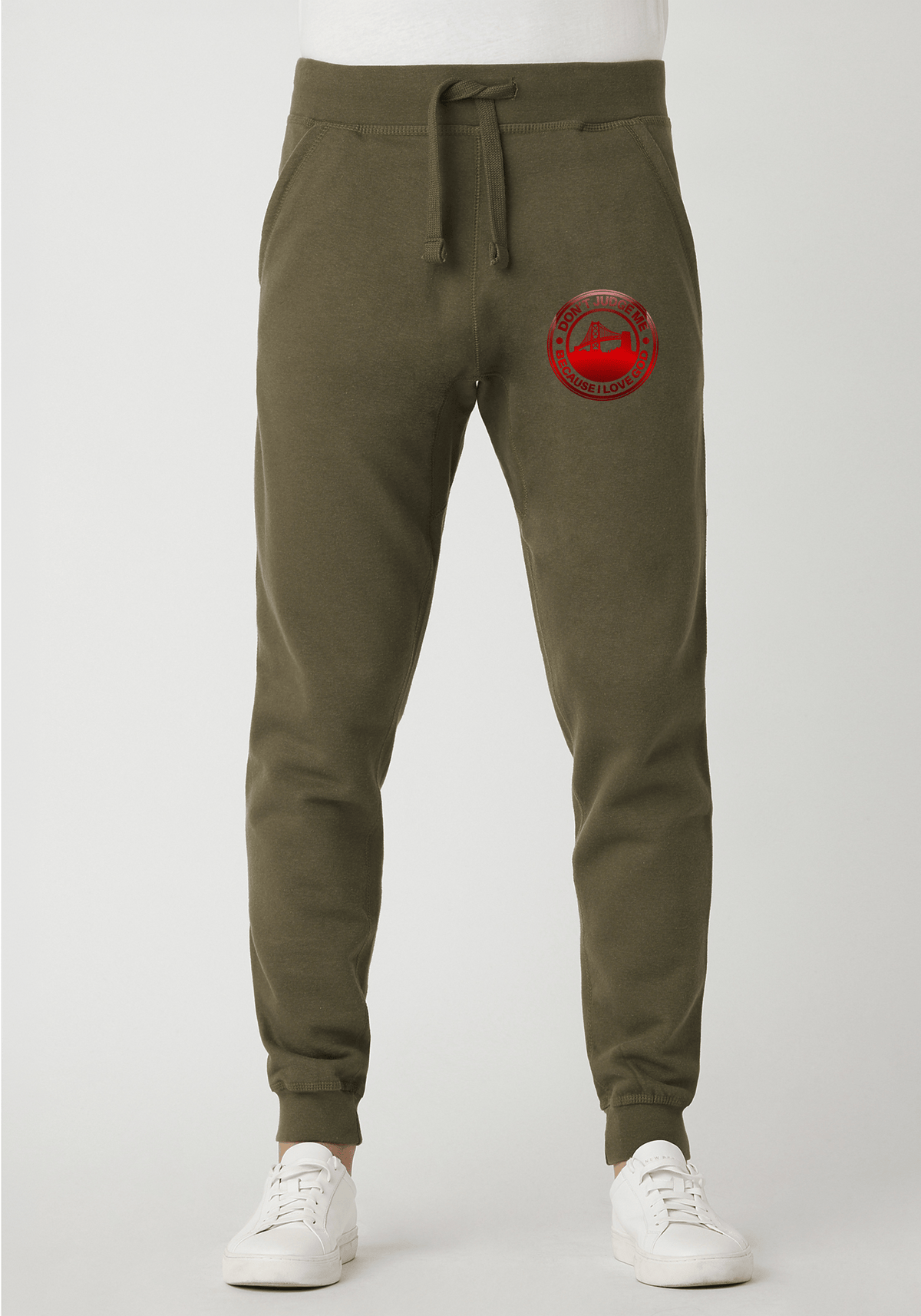 DJMC-UPLOADER:Red-Gradient:Joggers-Military-Green-GOD-BayBridge-RedGradient.png