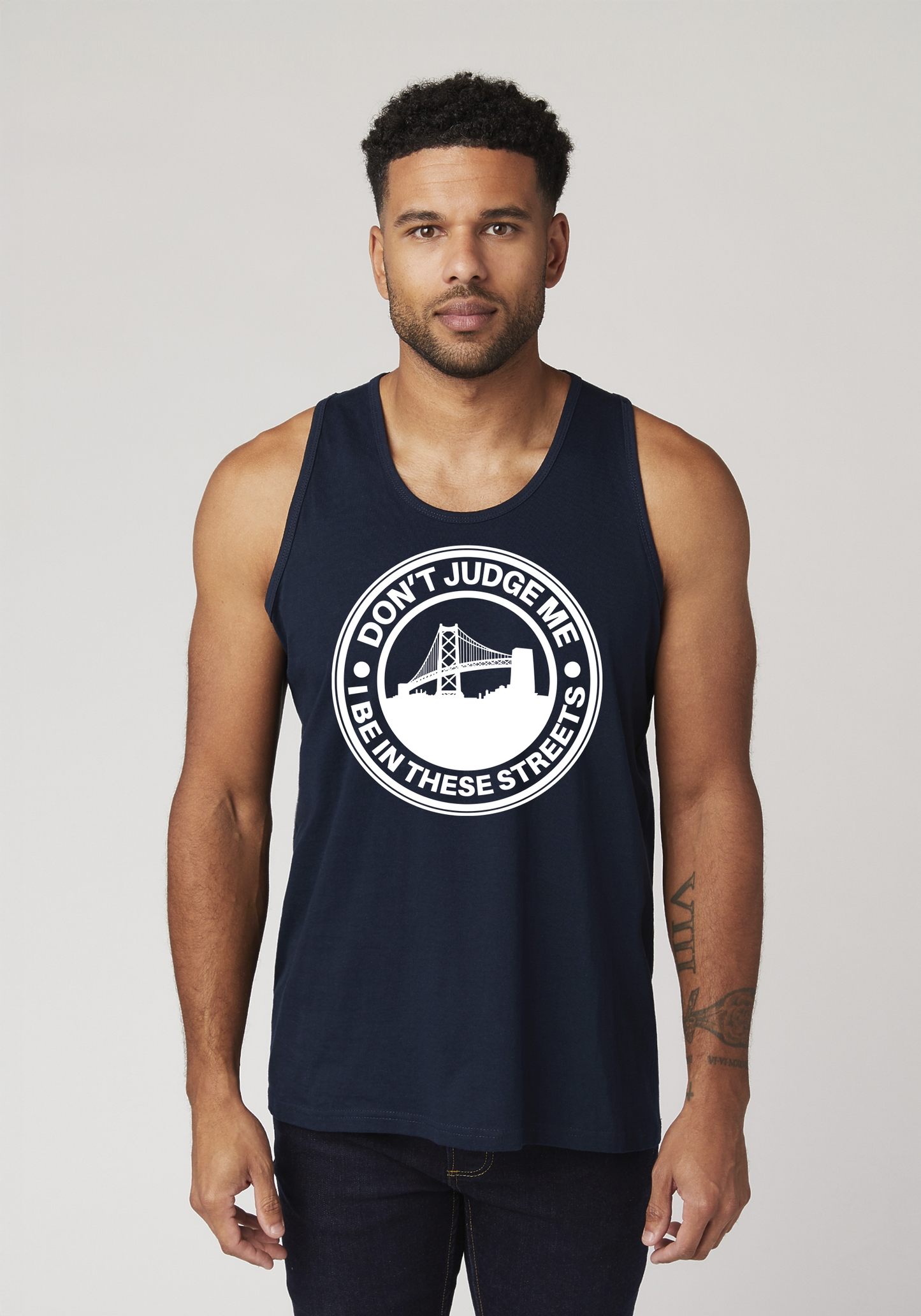 Navy Men's Tank Top - The Town