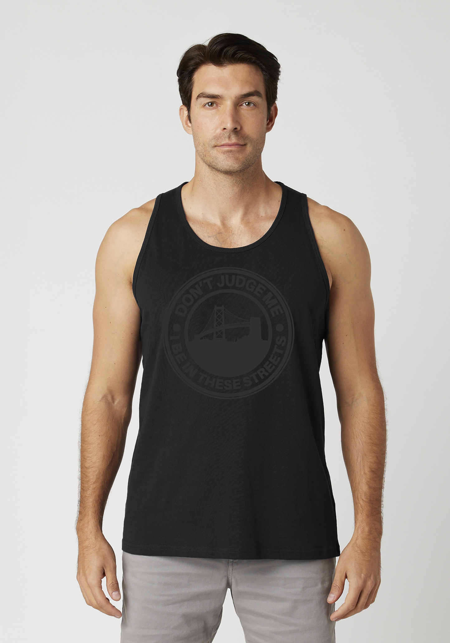 Black Men's Tank Top - The Town