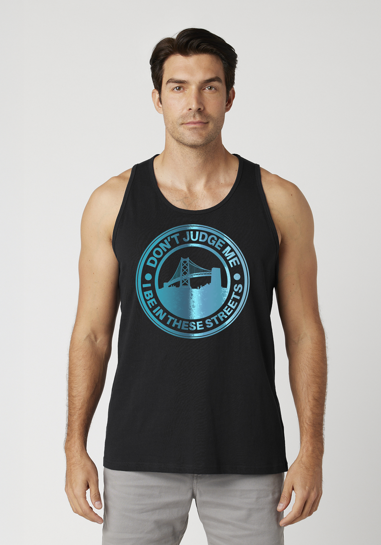 Black Men's Tank Top - The Town