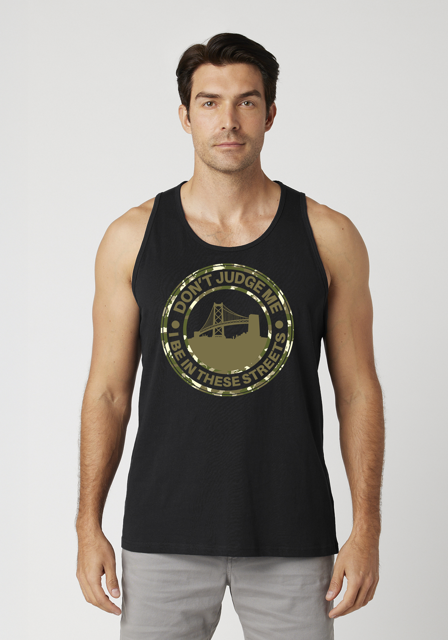 Black Men's Tank Top - The Town