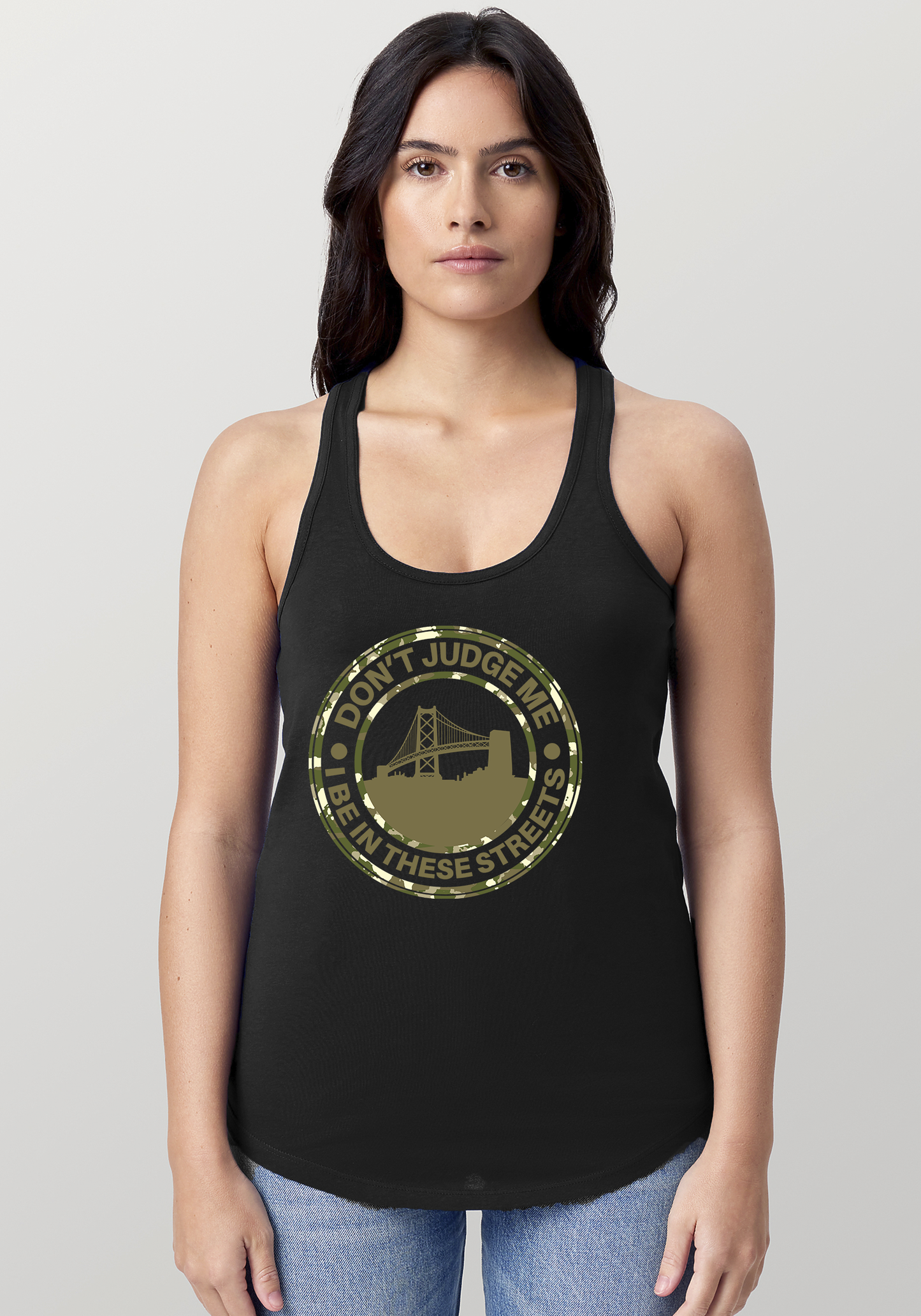 Black Women's Racerback Tank - The Town