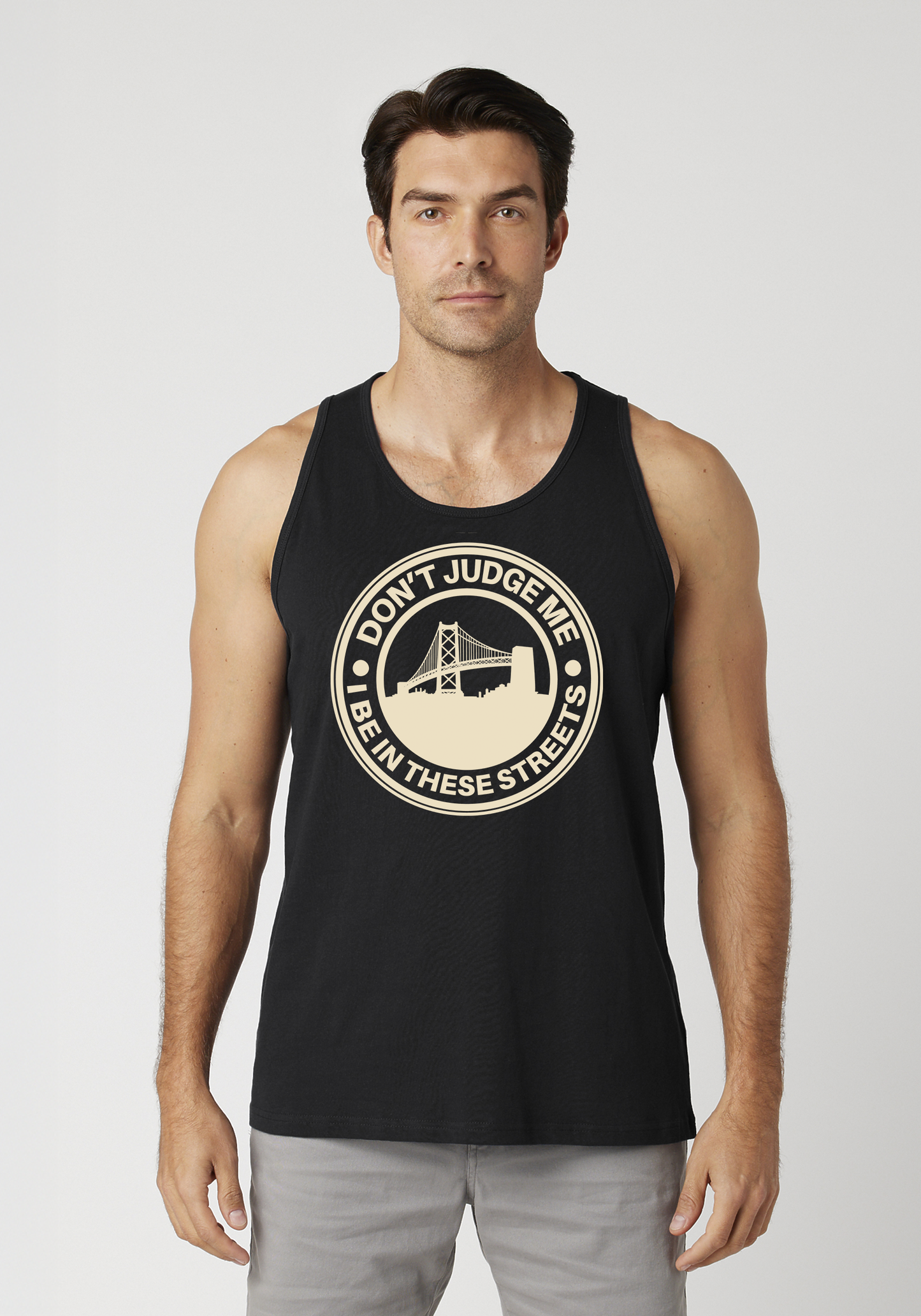 Black Men's Tank Top - The Town