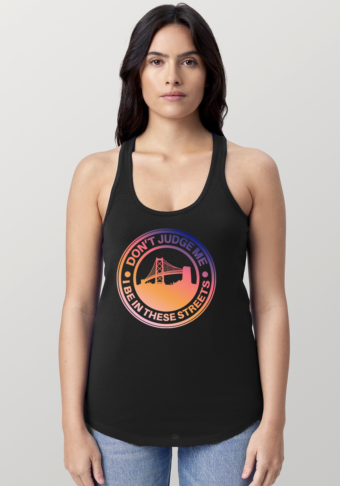 Black Women's Racerback Tank - The Town