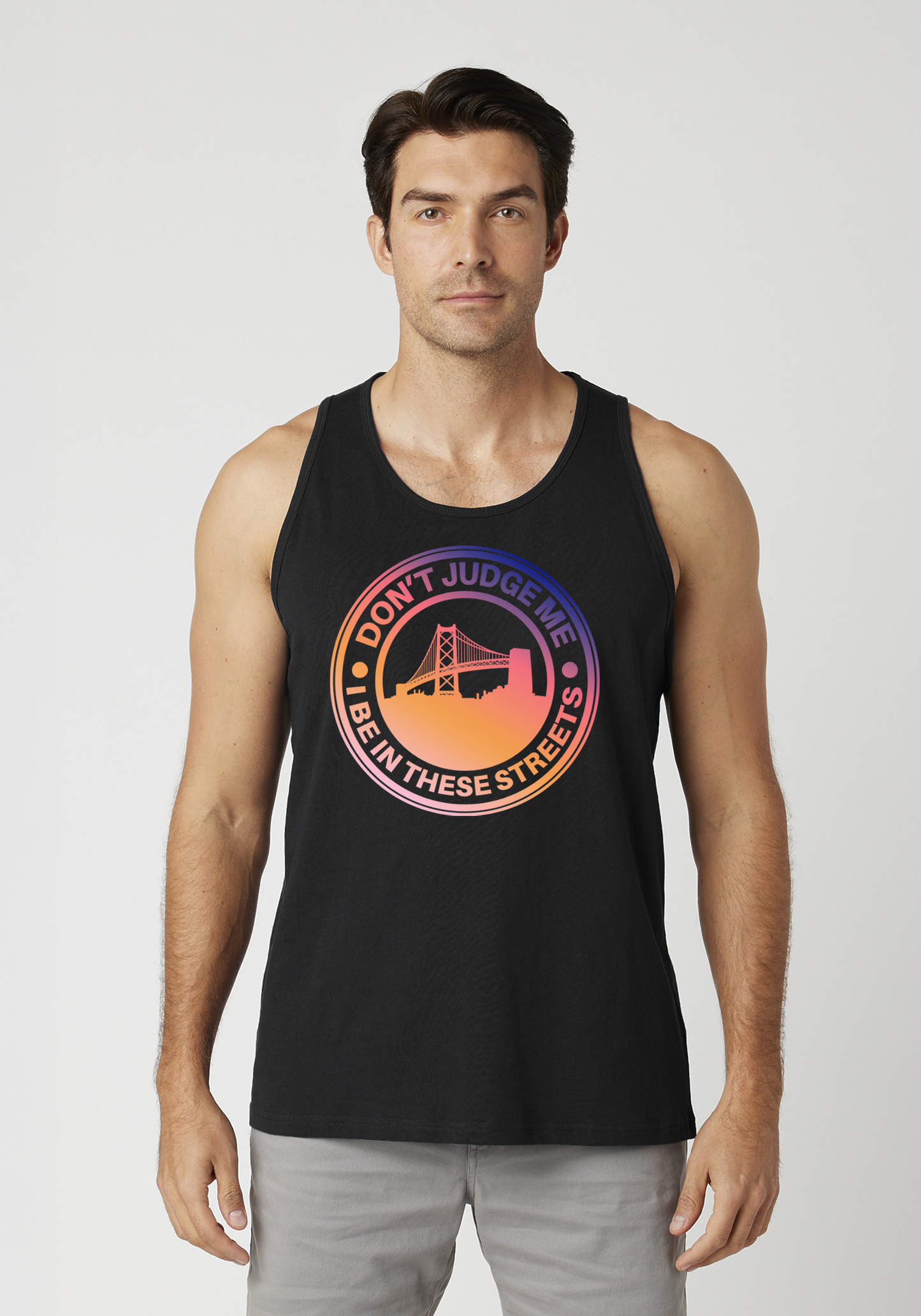 Black Men's Tank Top - The Town