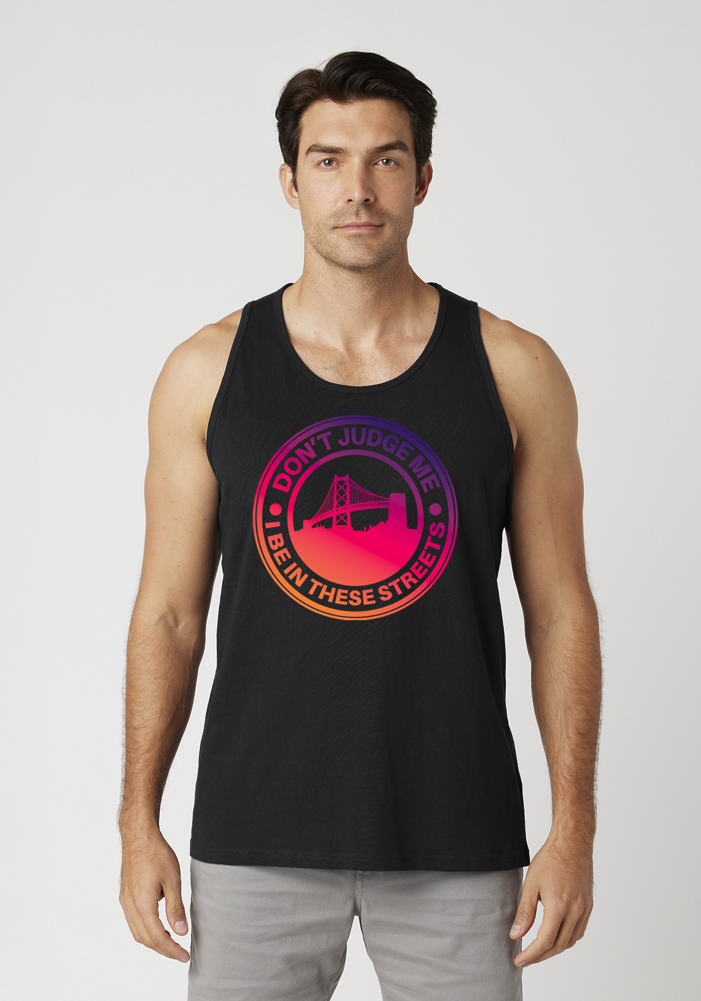 Black Men's Tank Top - The Town