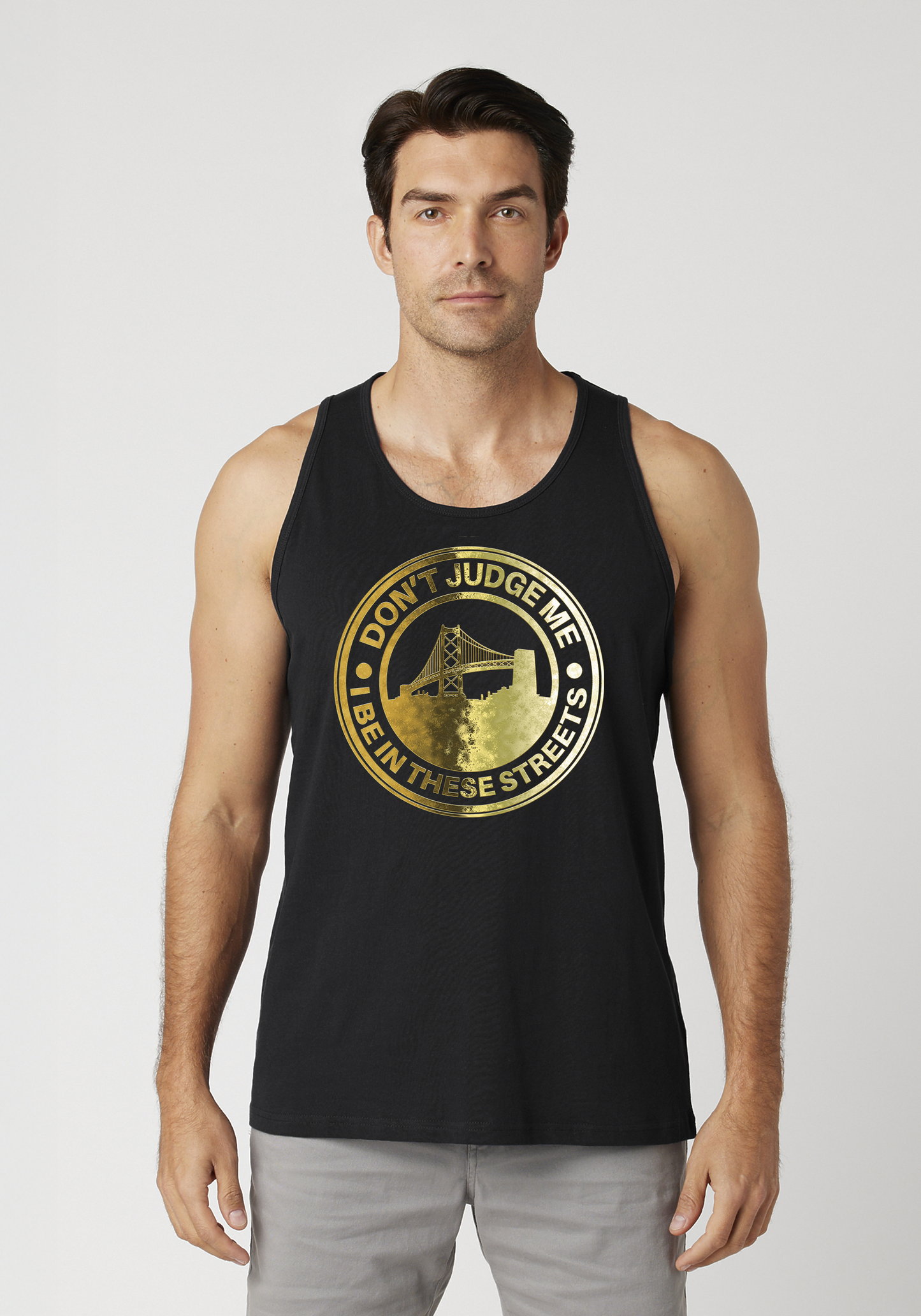 Black Men's Tank Top - The Town