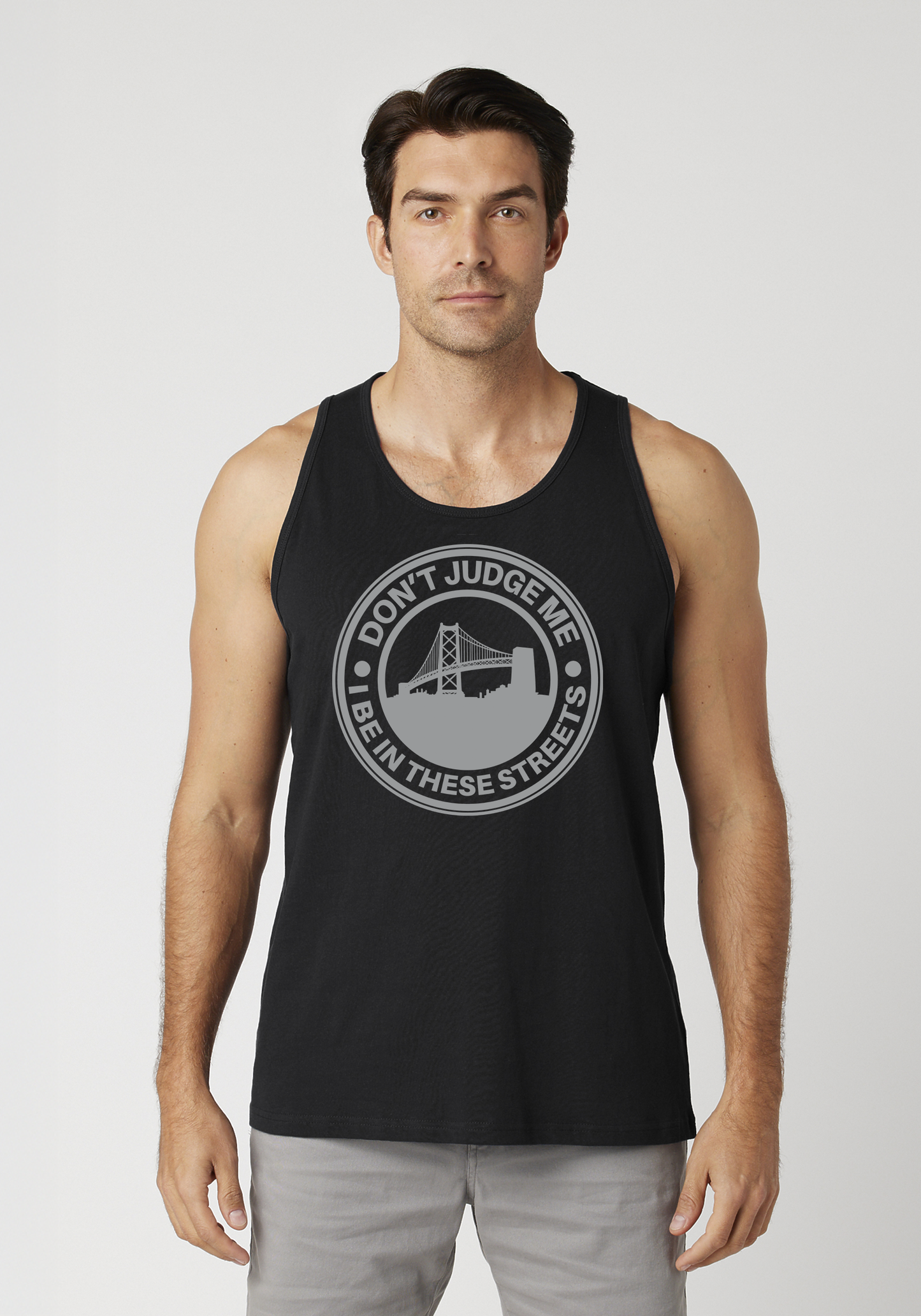 Black Men's Tank Top - The Town