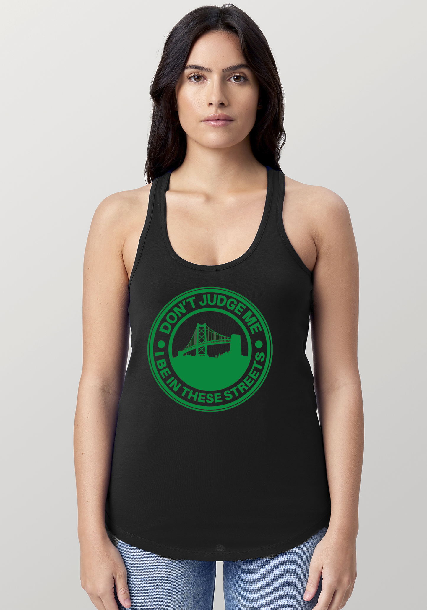 Black Women's Racerback Tank - The Town