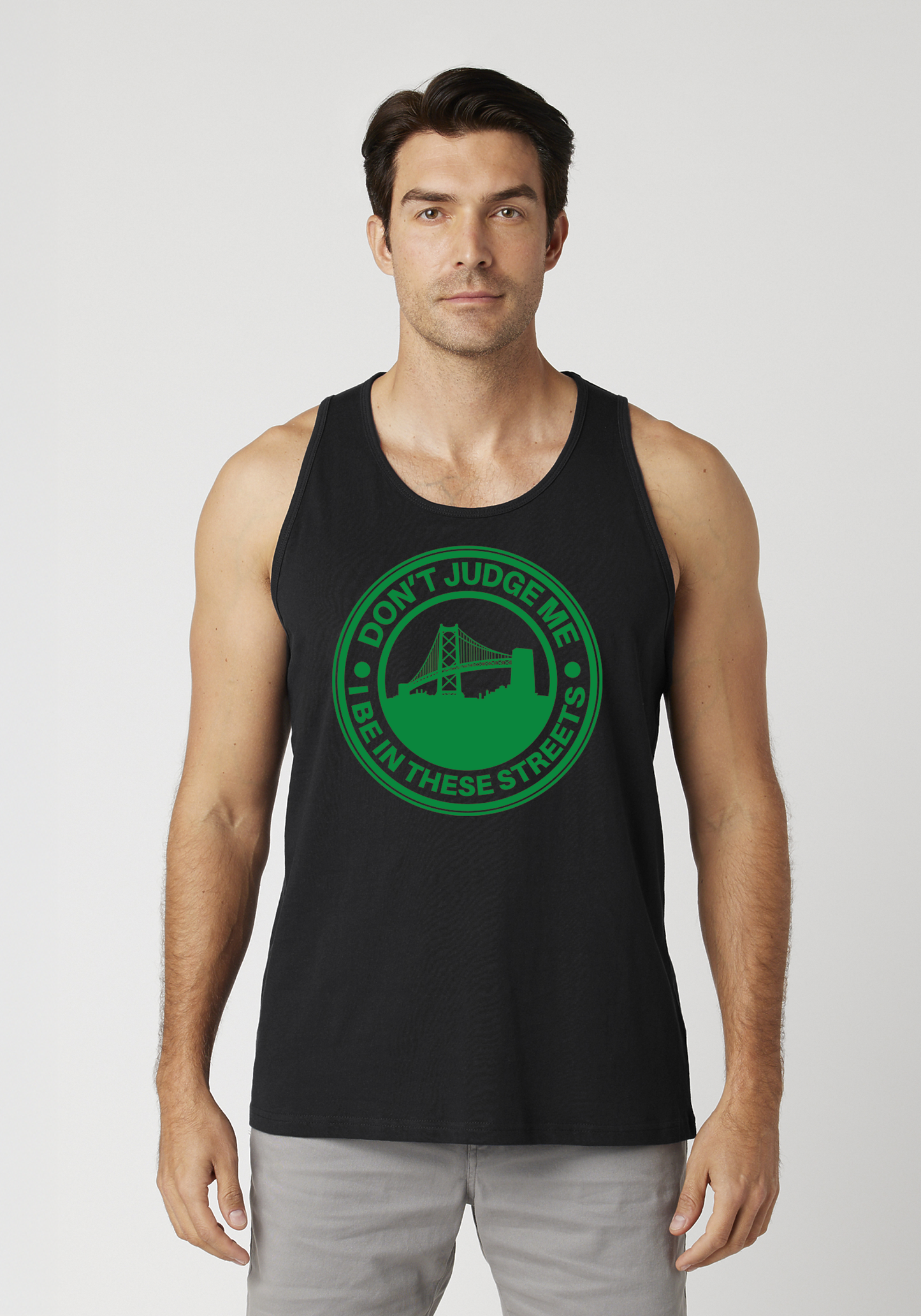 Black Men's Tank Top - The Town