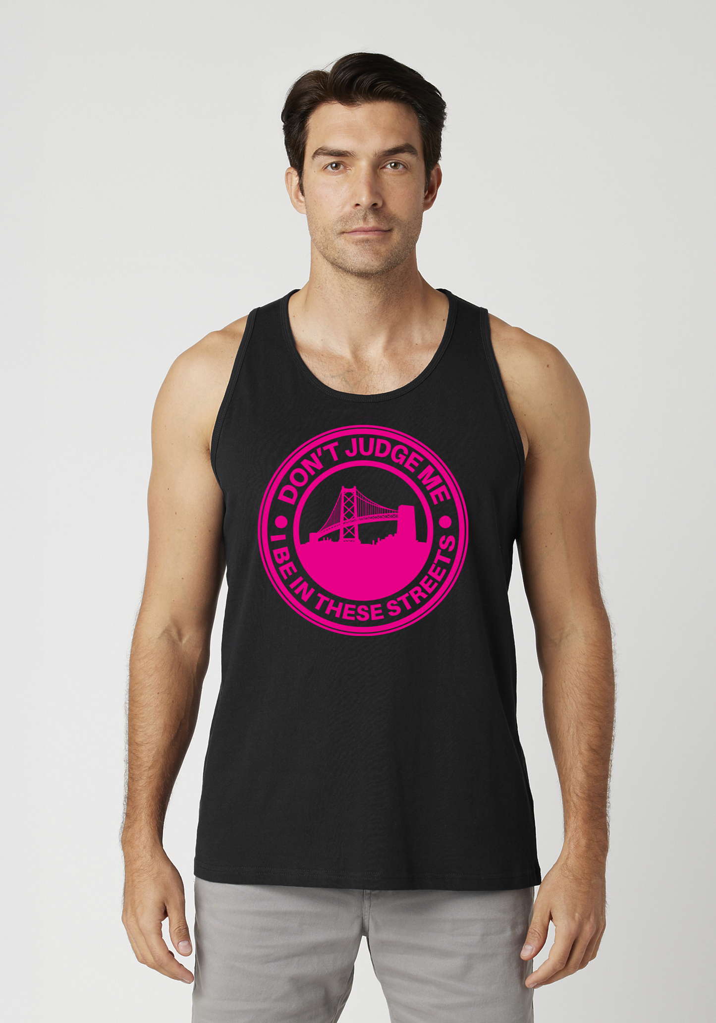 Black Men's Tank Top - The Town