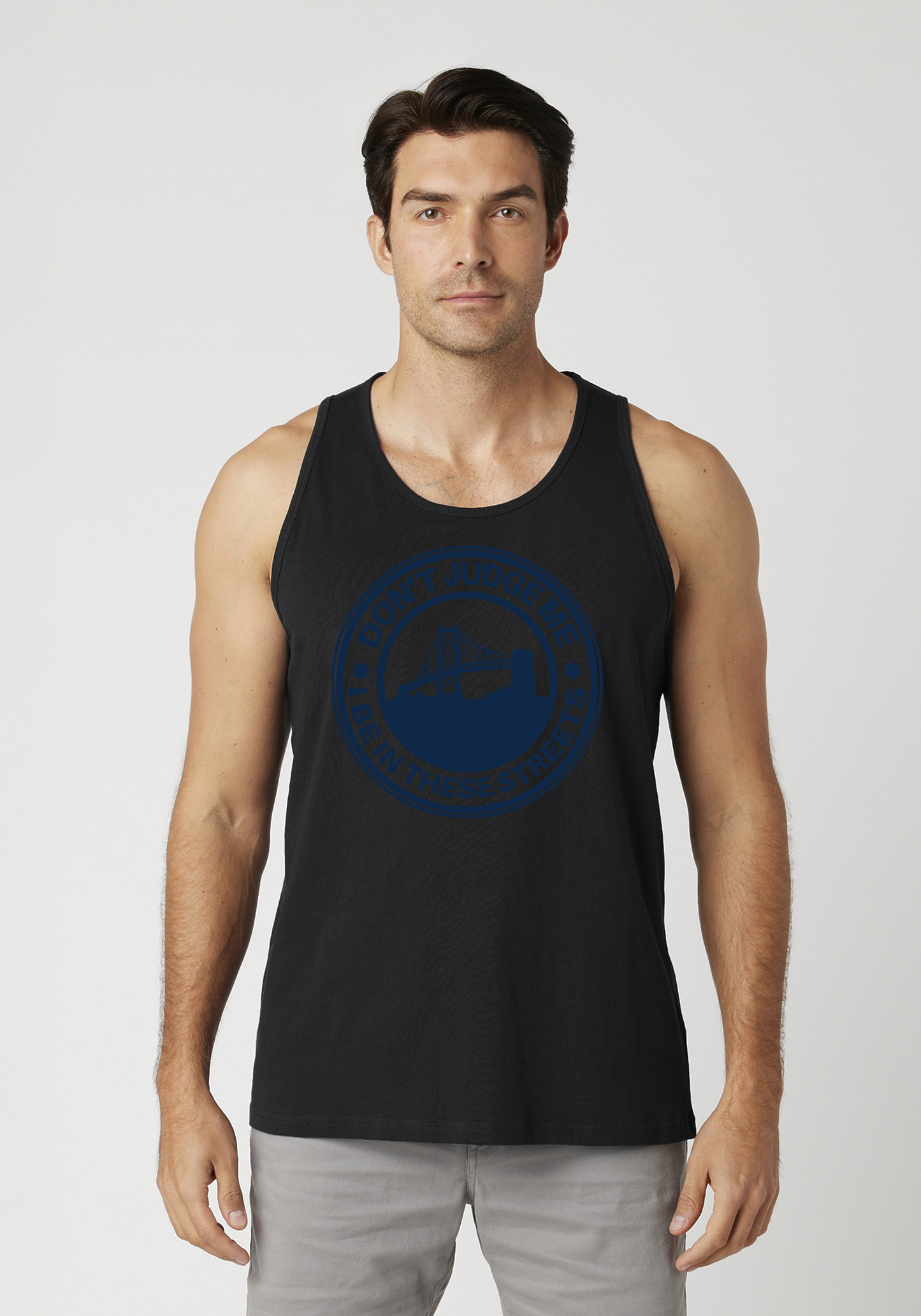 Black Men's Tank Top - The Town