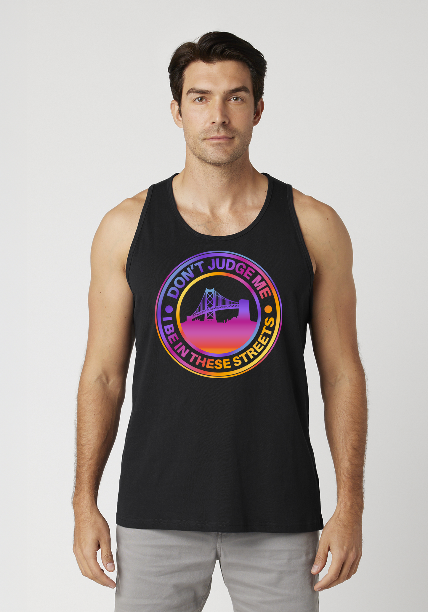 Black Men's Tank Top - The Town