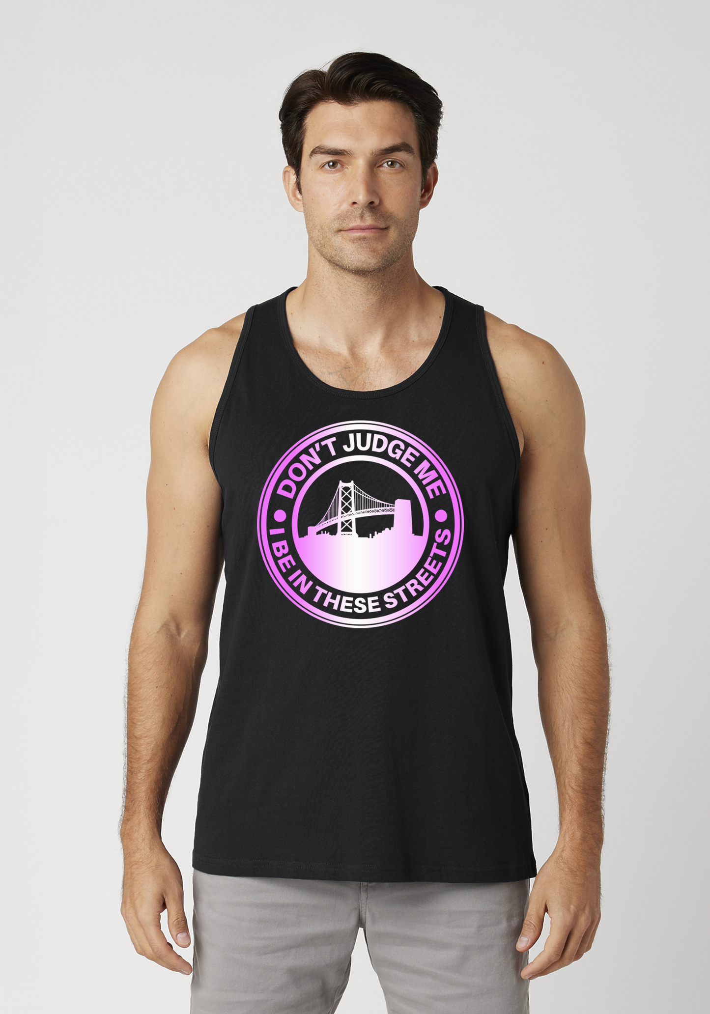 Black Men's Tank Top - The Town