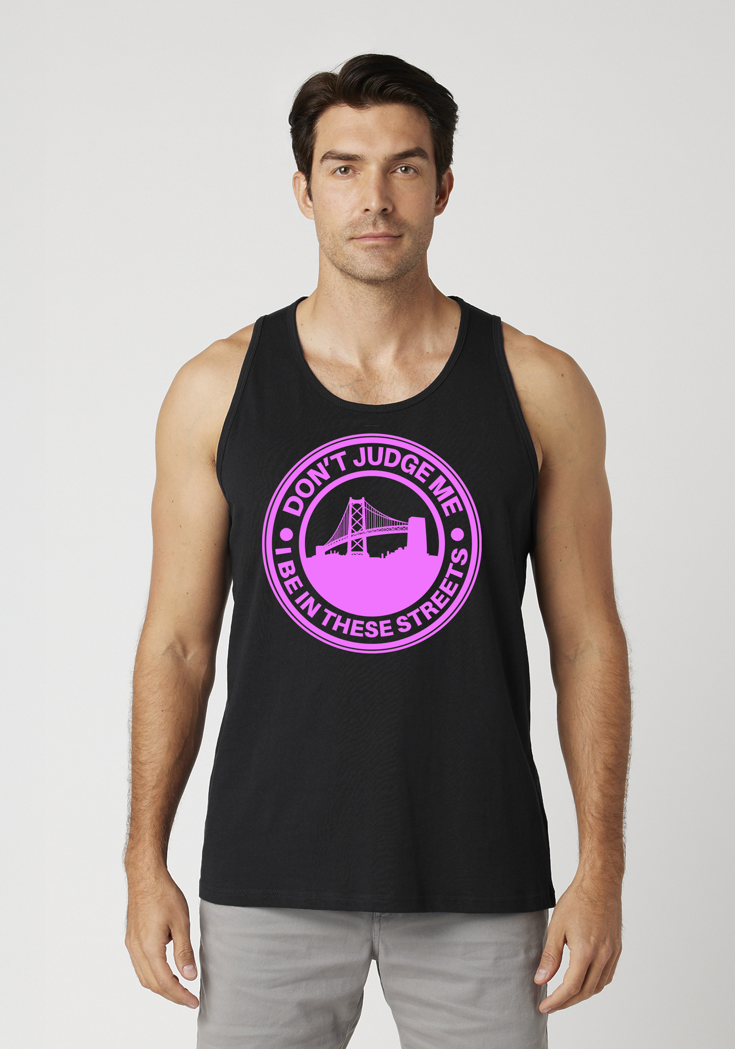 Black Men's Tank Top - The Town