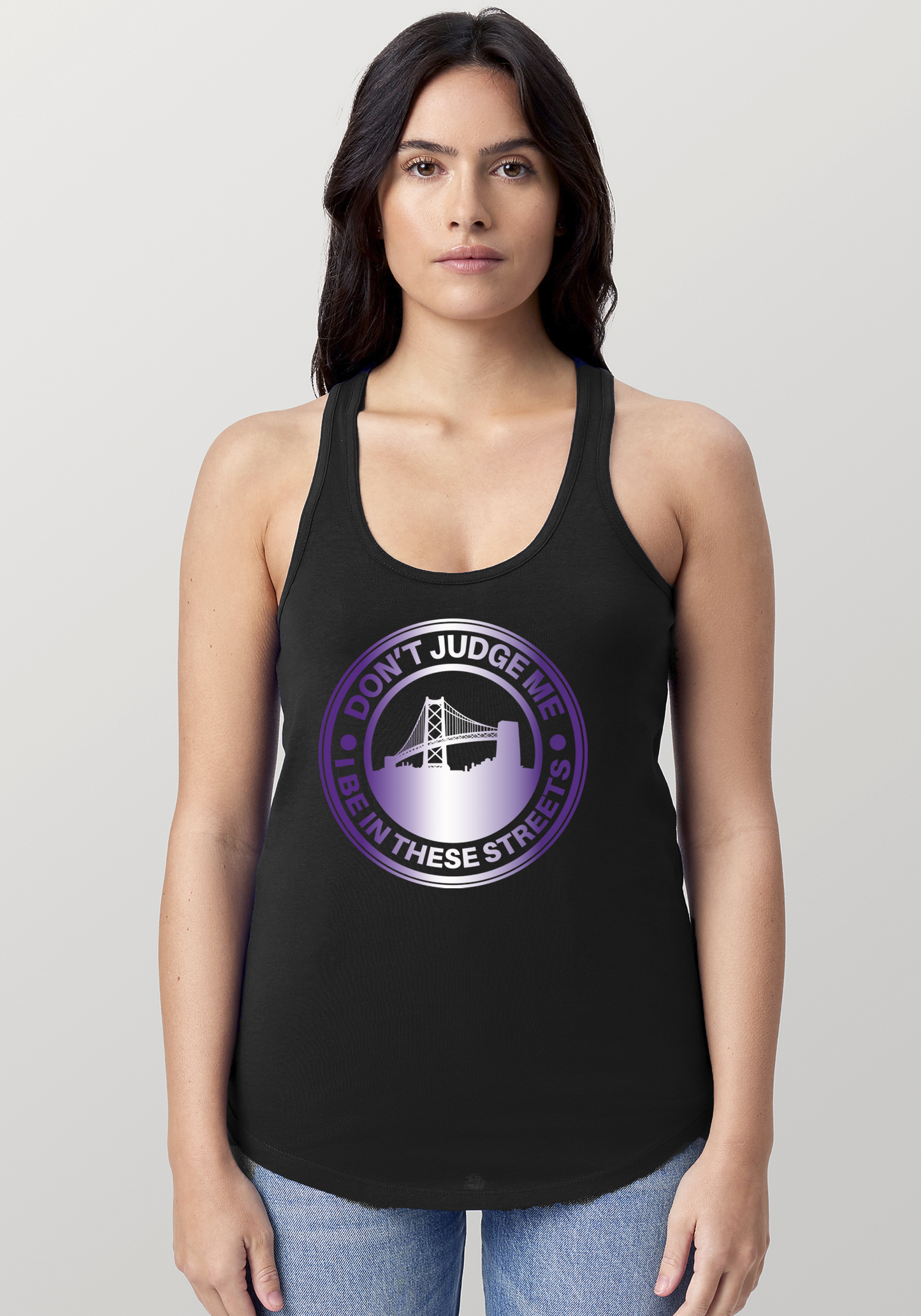 Black Women's Racerback Tank - The Town