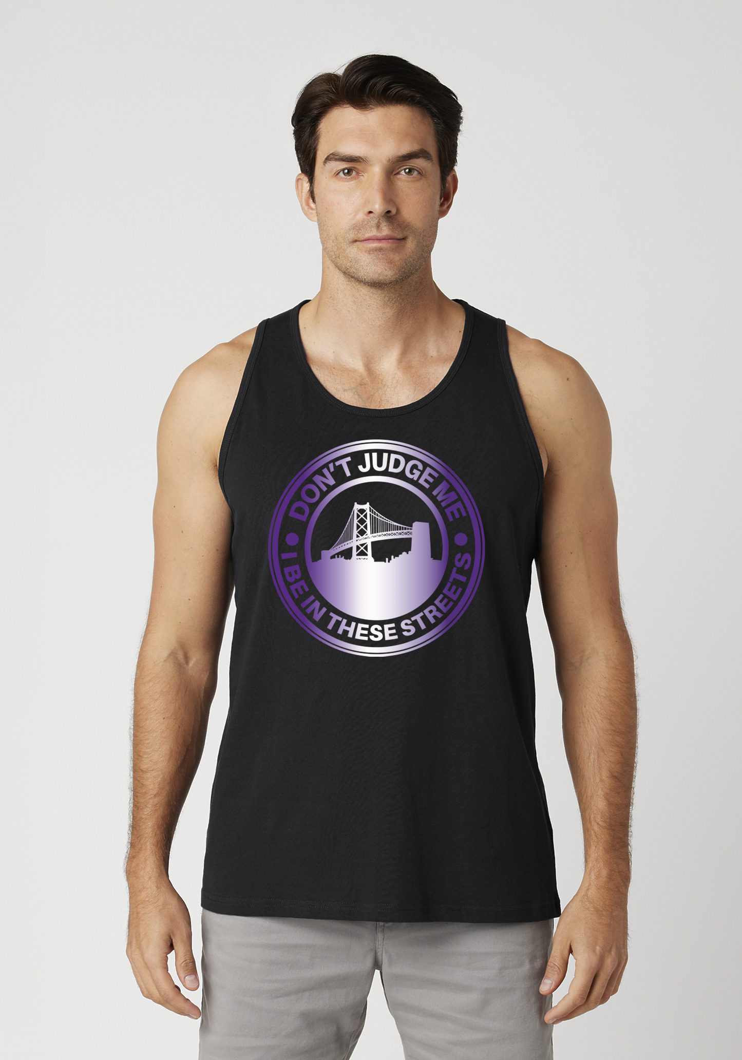 Black Men's Tank Top - The Town