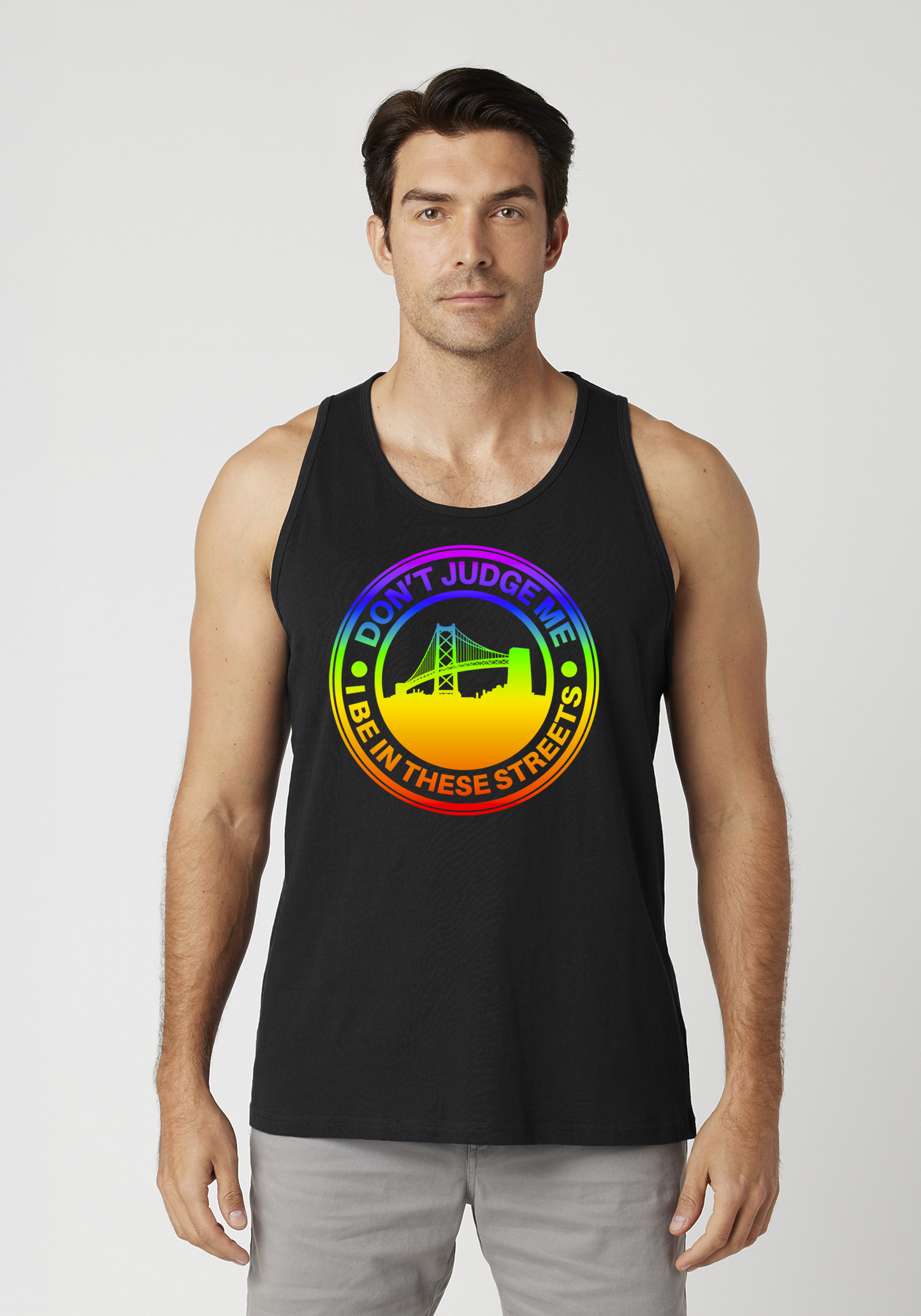 Black Men's Tank Top - The Town