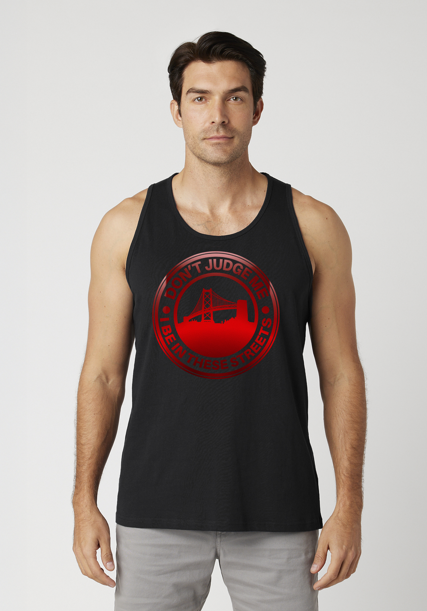 Black Men's Tank Top - The Town