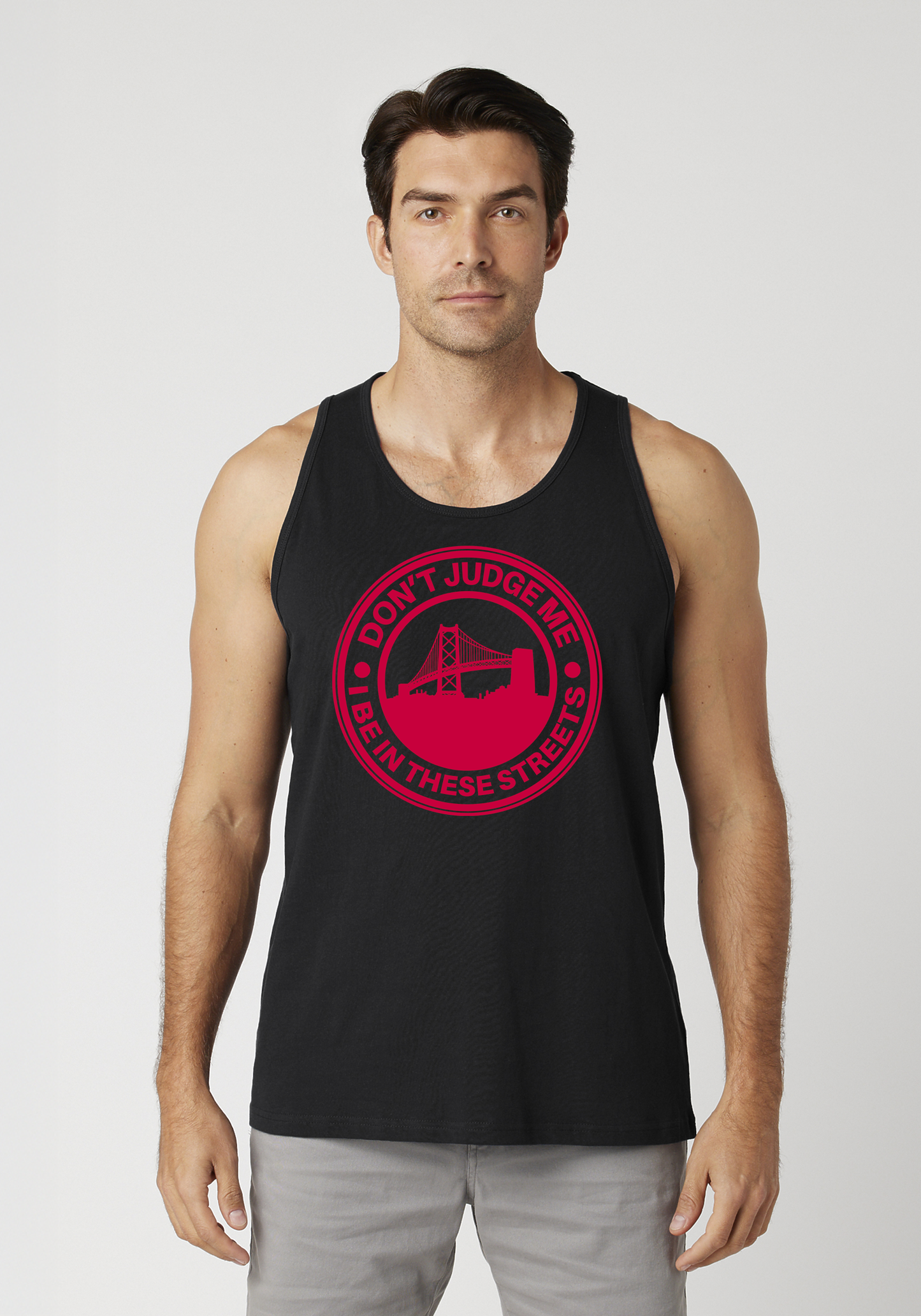 Black Men's Tank Top - The Town