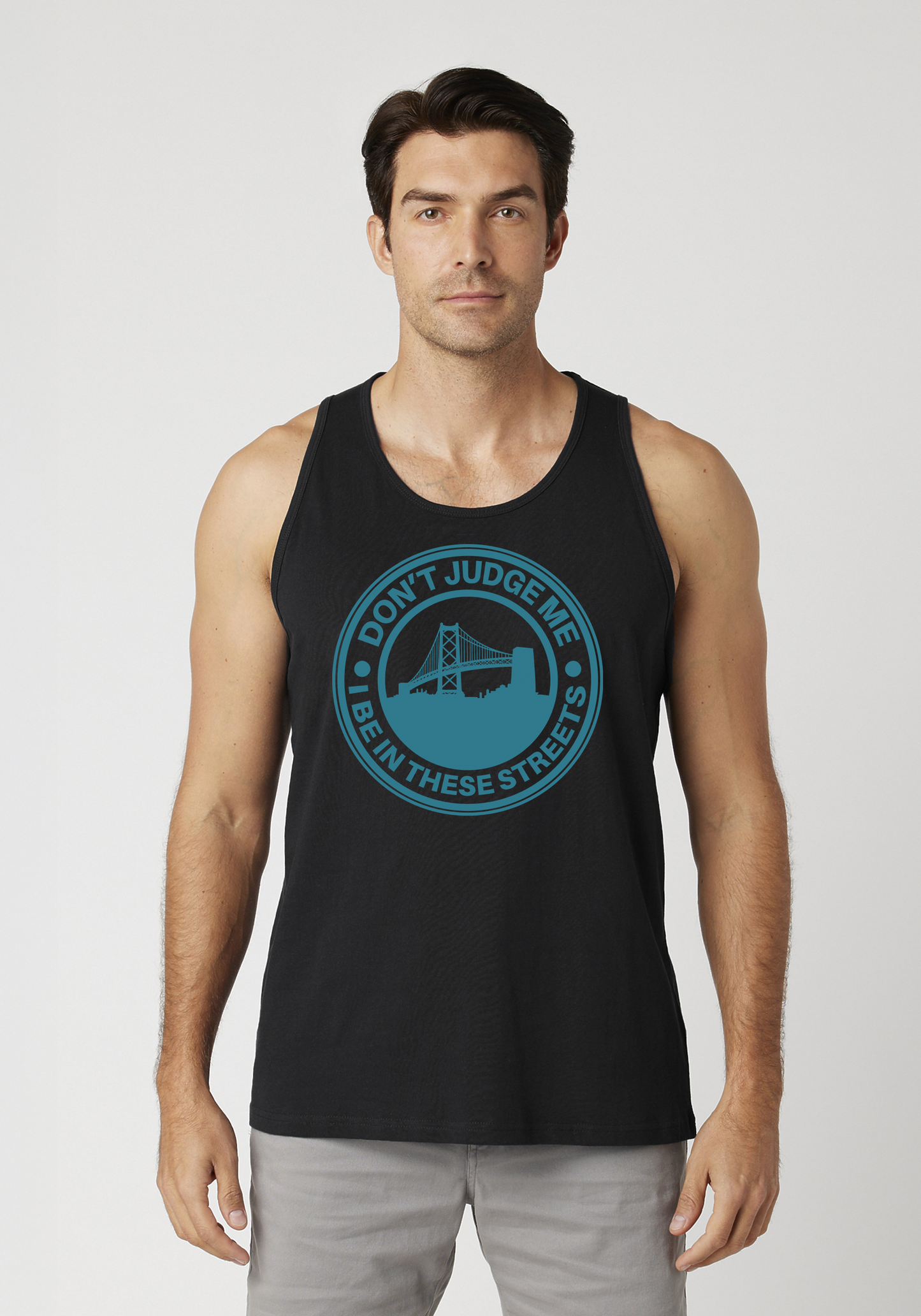 Black Men's Tank Top - The Town