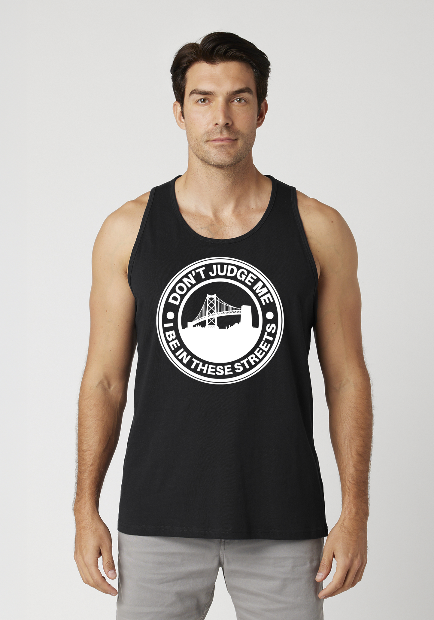 Black Men's Tank Top - The Town