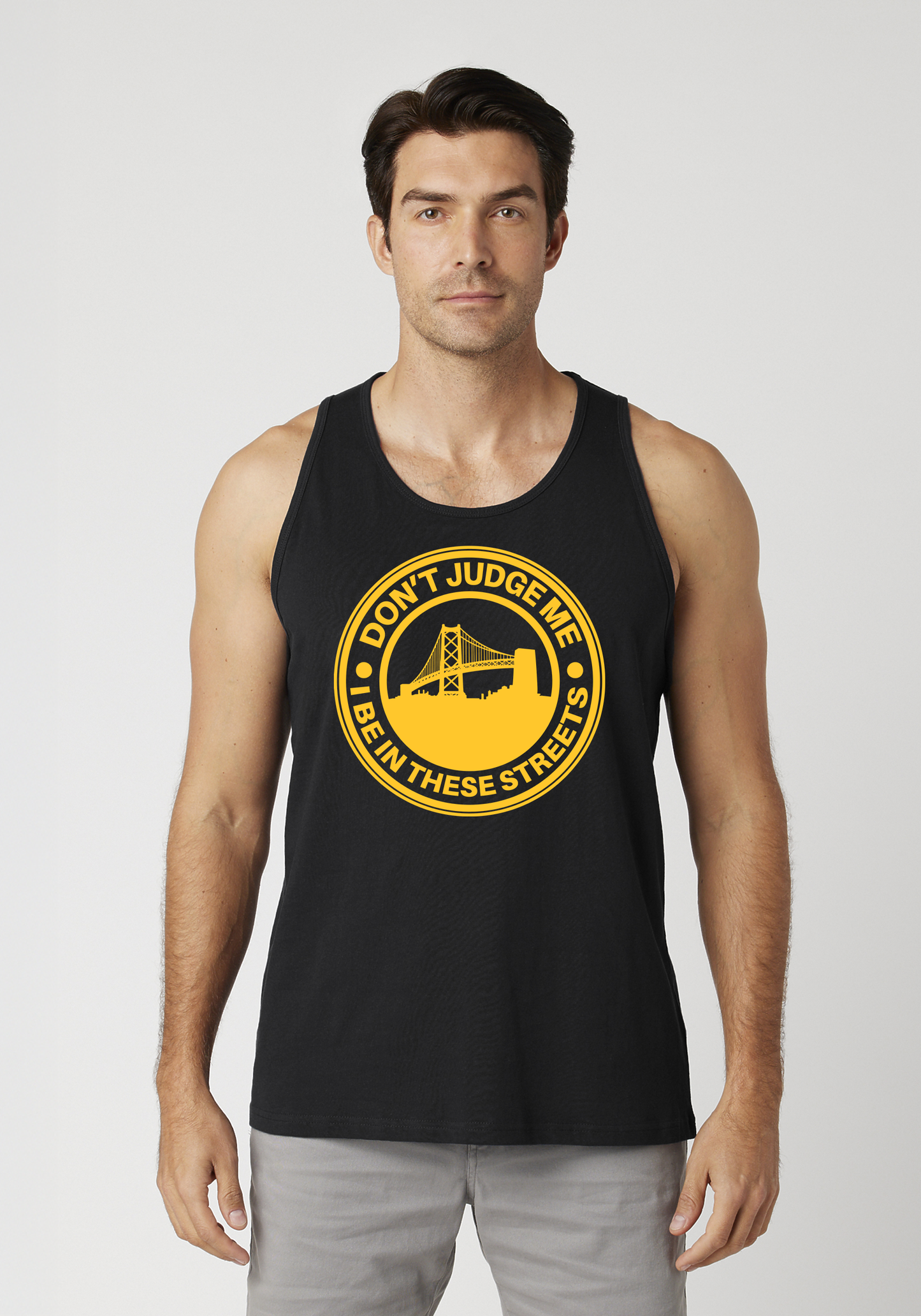 Black Men's Tank Top - The Town