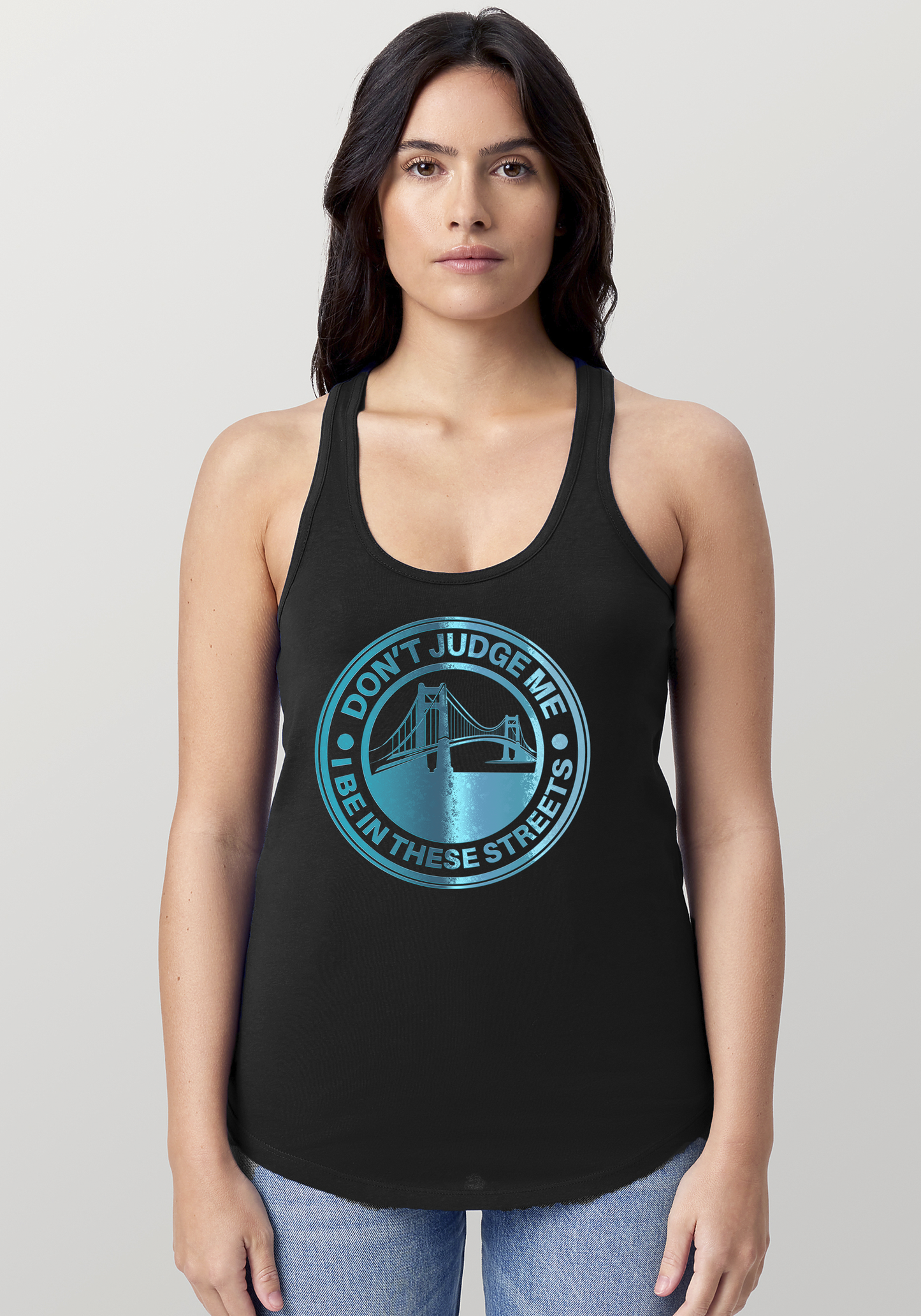 Black Women's Racerback Tank - The Bay