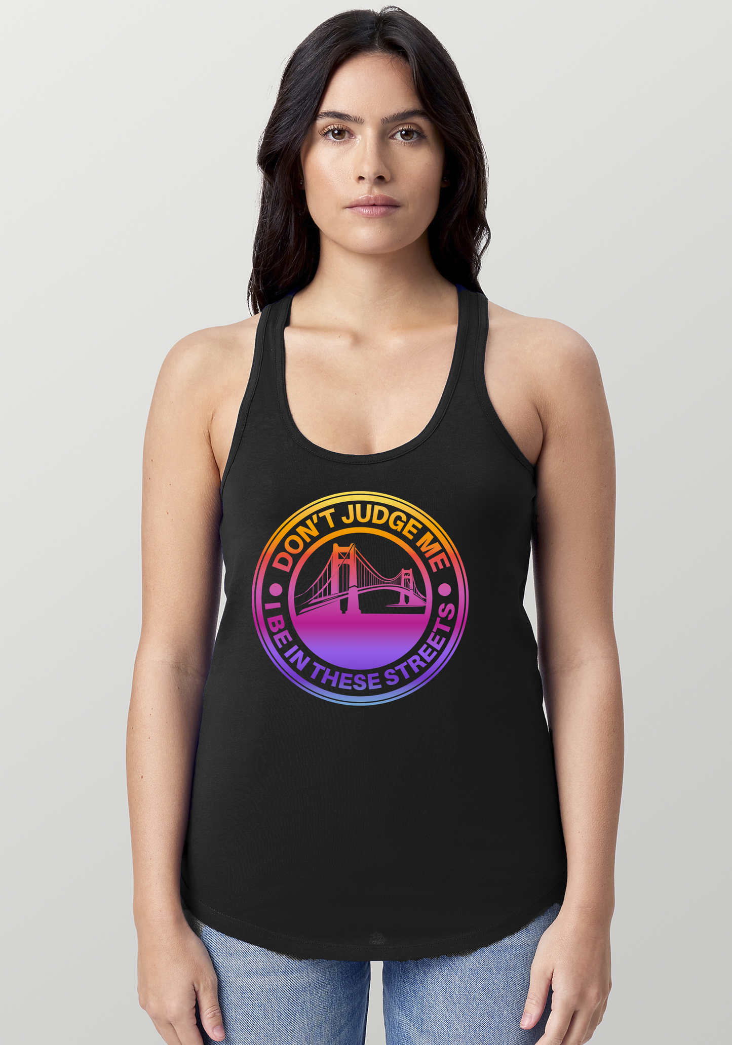 Black Women's Racerback Tank - The Bay