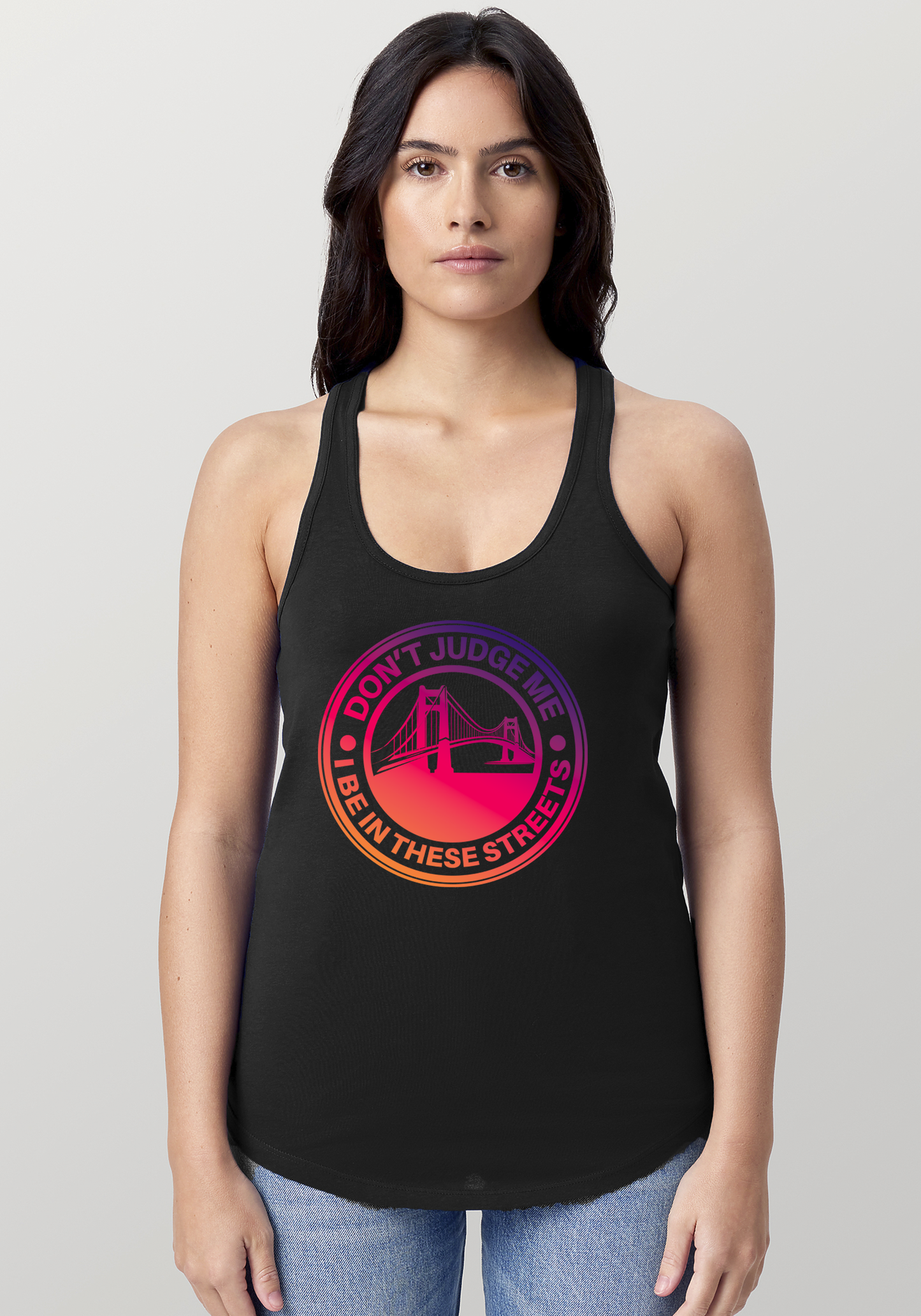 Black Women's Racerback Tank - The Bay