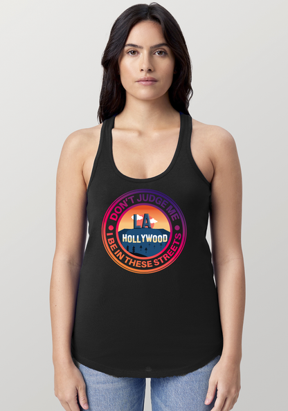 Black Women's Racerback Tank - Hollywood