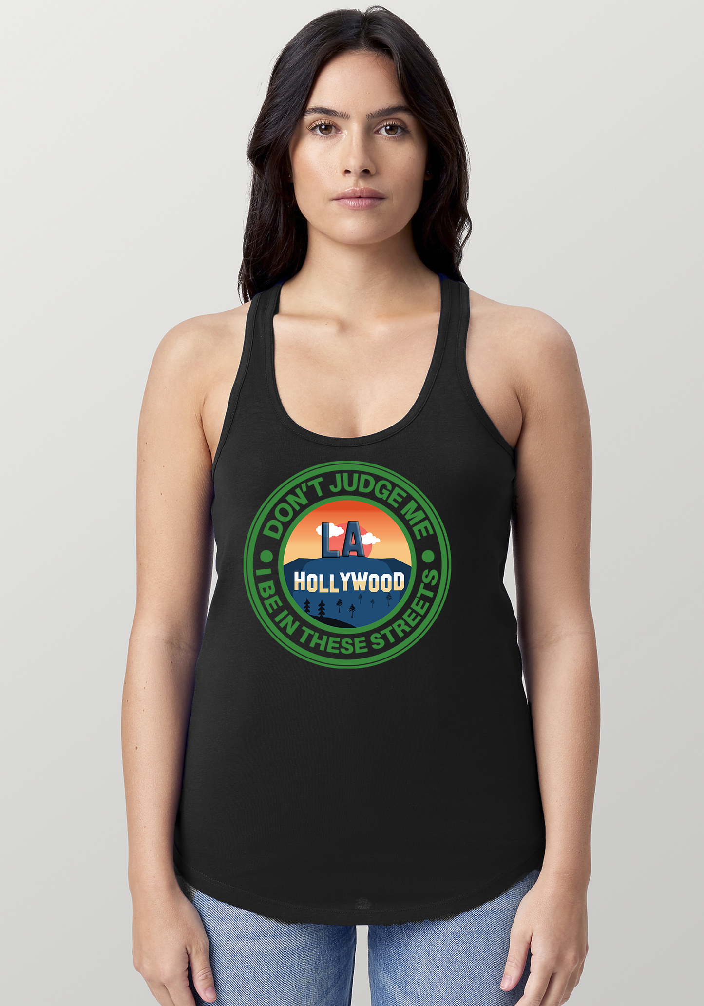 Black Women's Racerback Tank - Hollywood