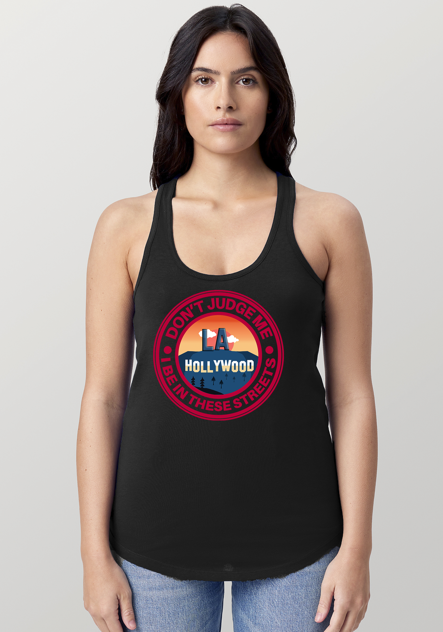 Black Women's Racerback Tank - Hollywood