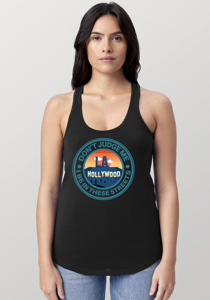 Black Women's Racerback Tank - Hollywood
