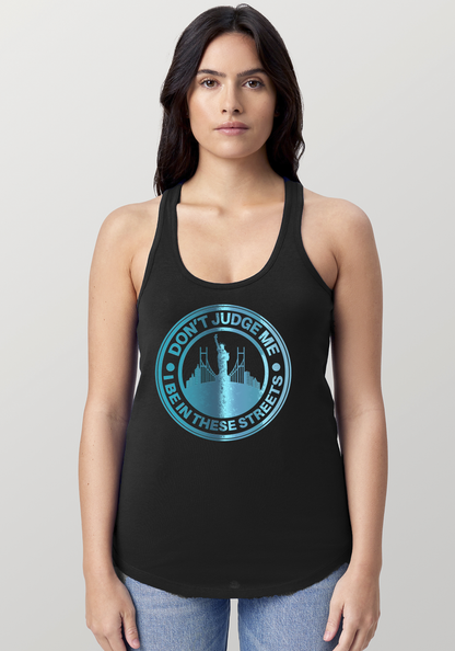 Black Women's Racerback Tank - The City