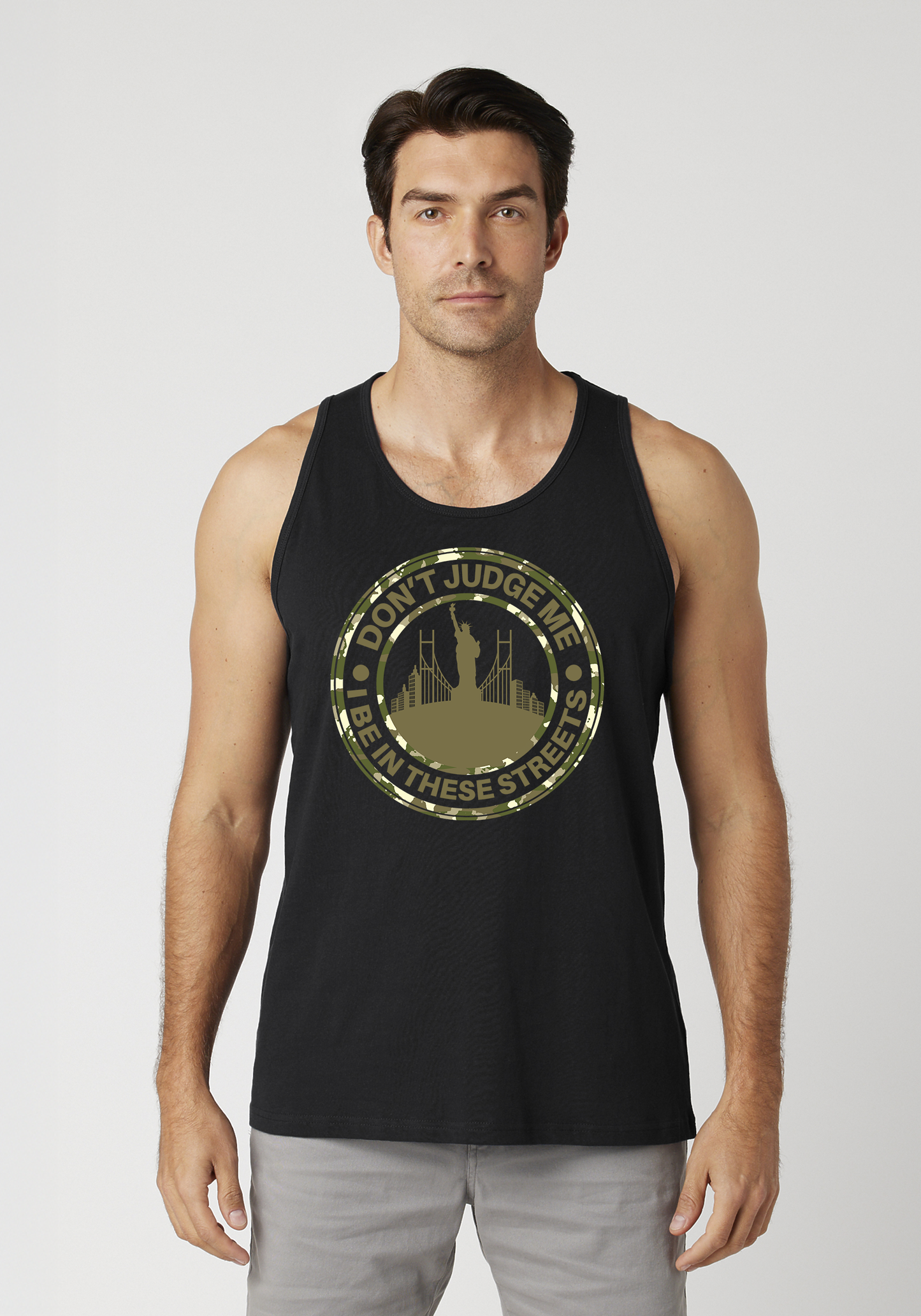 Black Men's Tank Top - The City