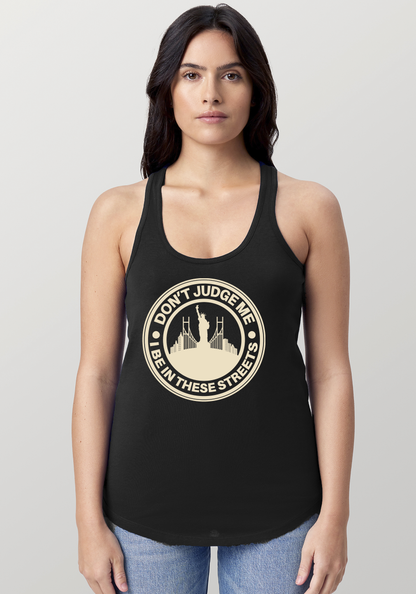 Black Women's Racerback Tank - The City