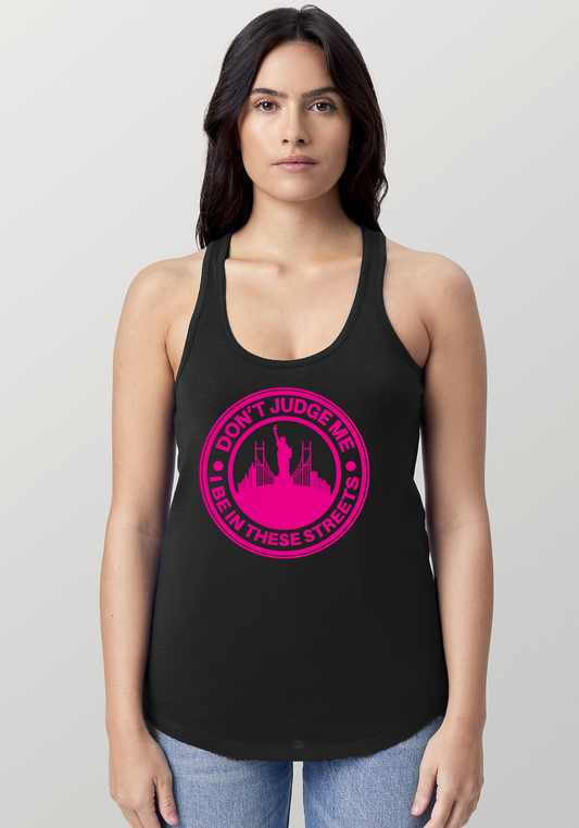 Black Women's Racerback Tank - The City