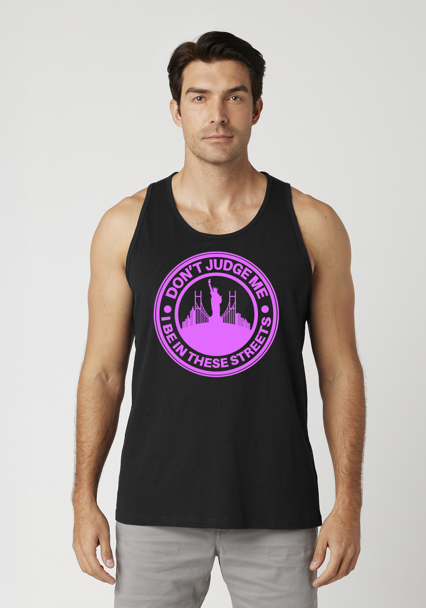 Black Men's Tank Top - The City