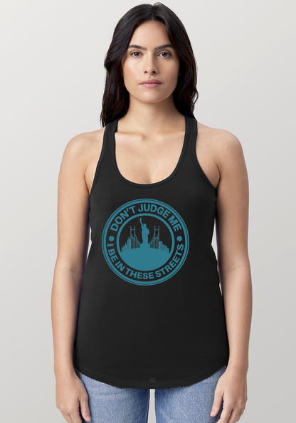 Black Women's Racerback Tank - The City