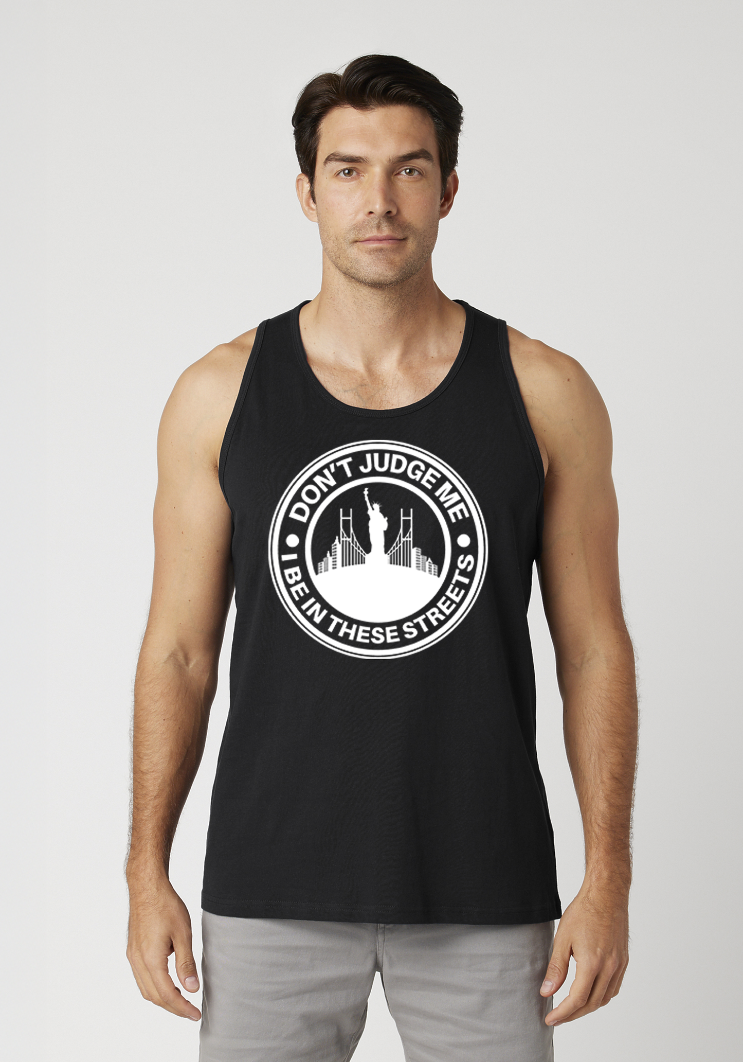 Black Men's Tank Top - The City