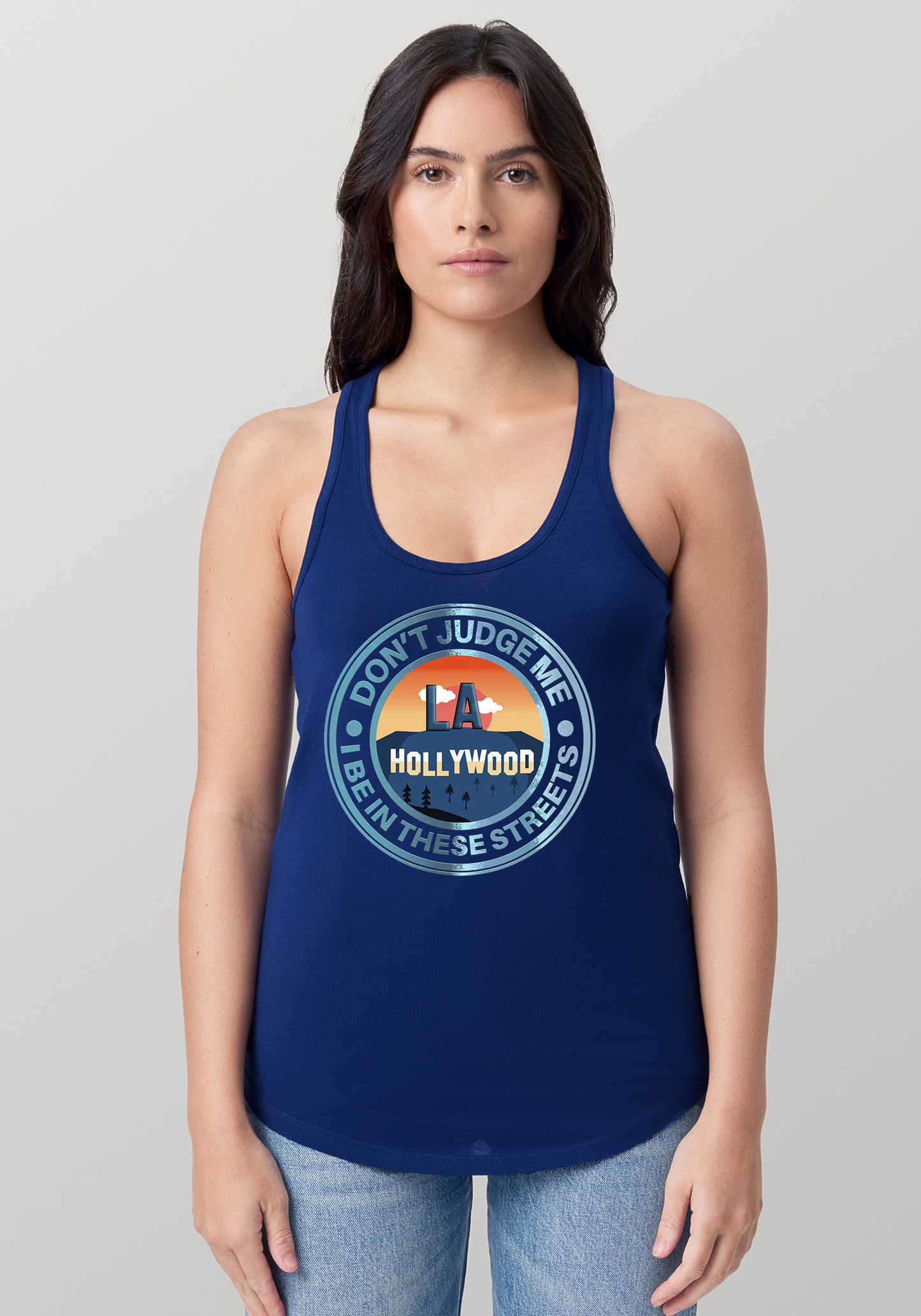 Blue Women's Racerback Tank - Hollywood