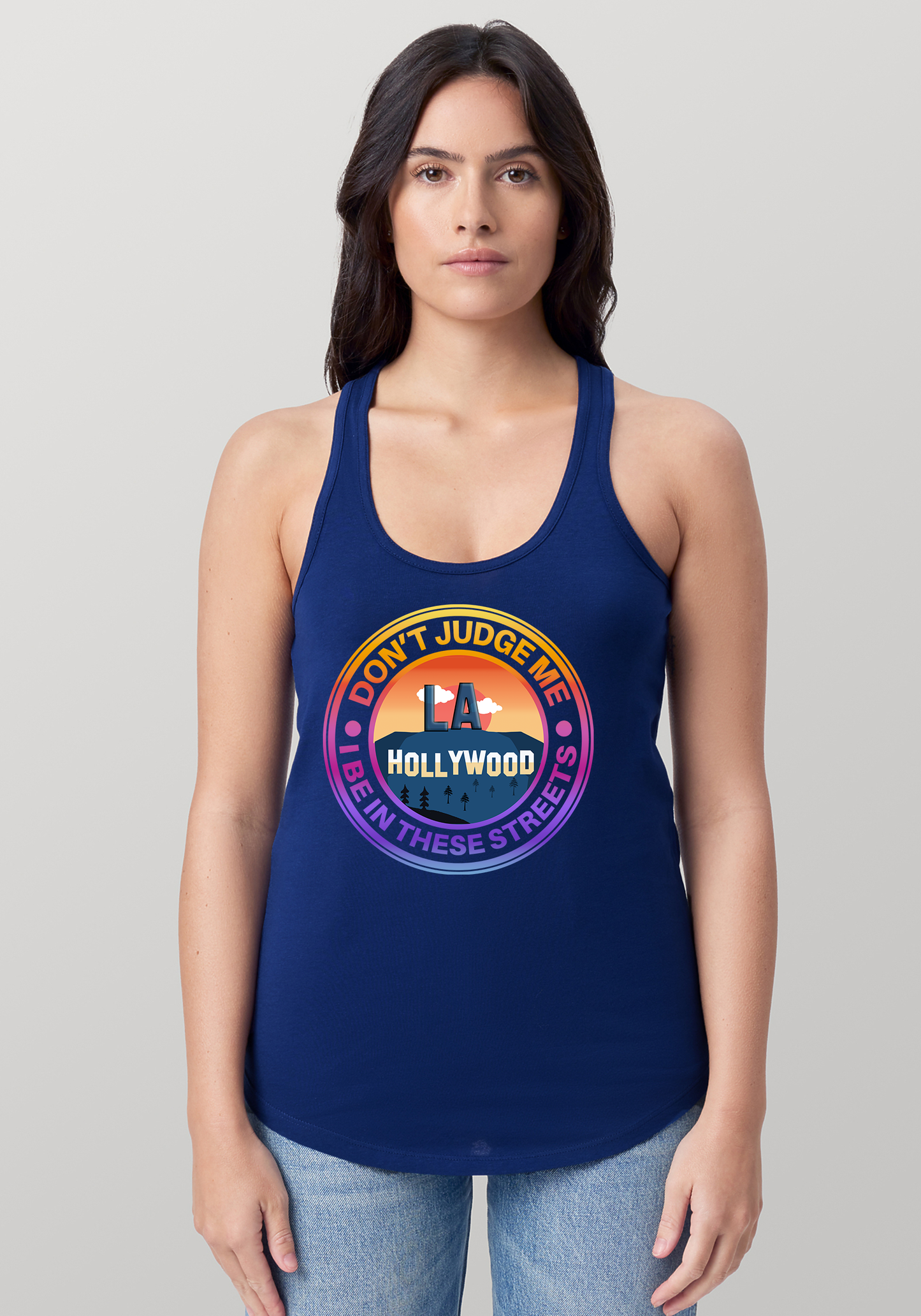 Blue Women's Racerback Tank - Hollywood