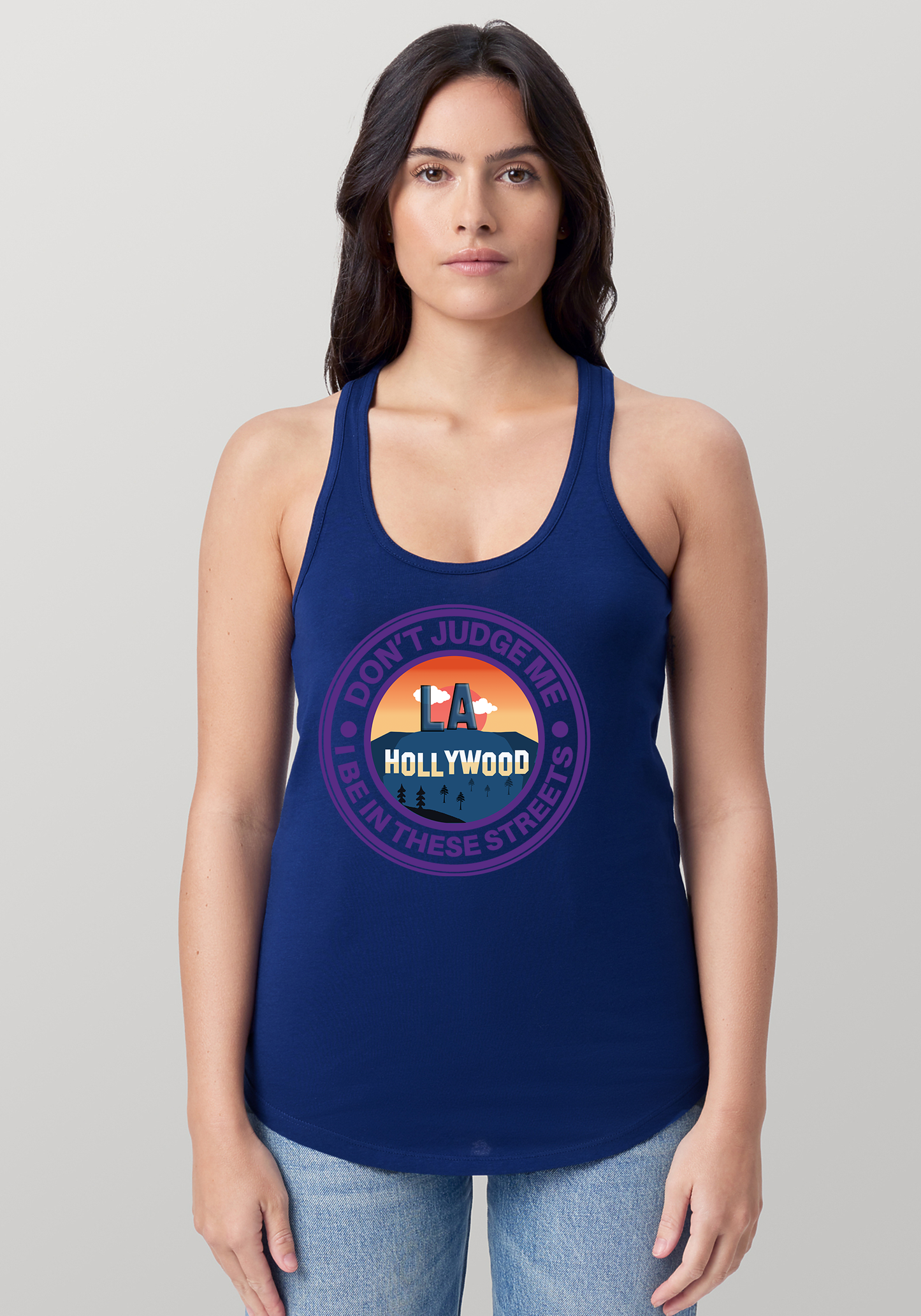 Blue Women's Racerback Tank - Hollywood