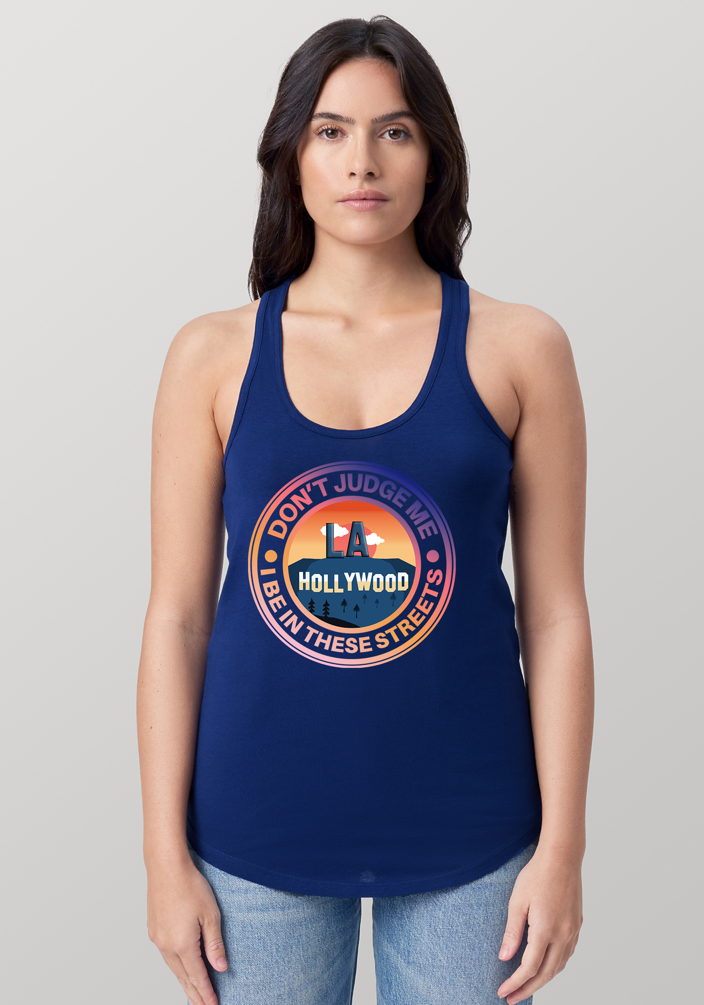Blue Women's Racerback Tank - Hollywood