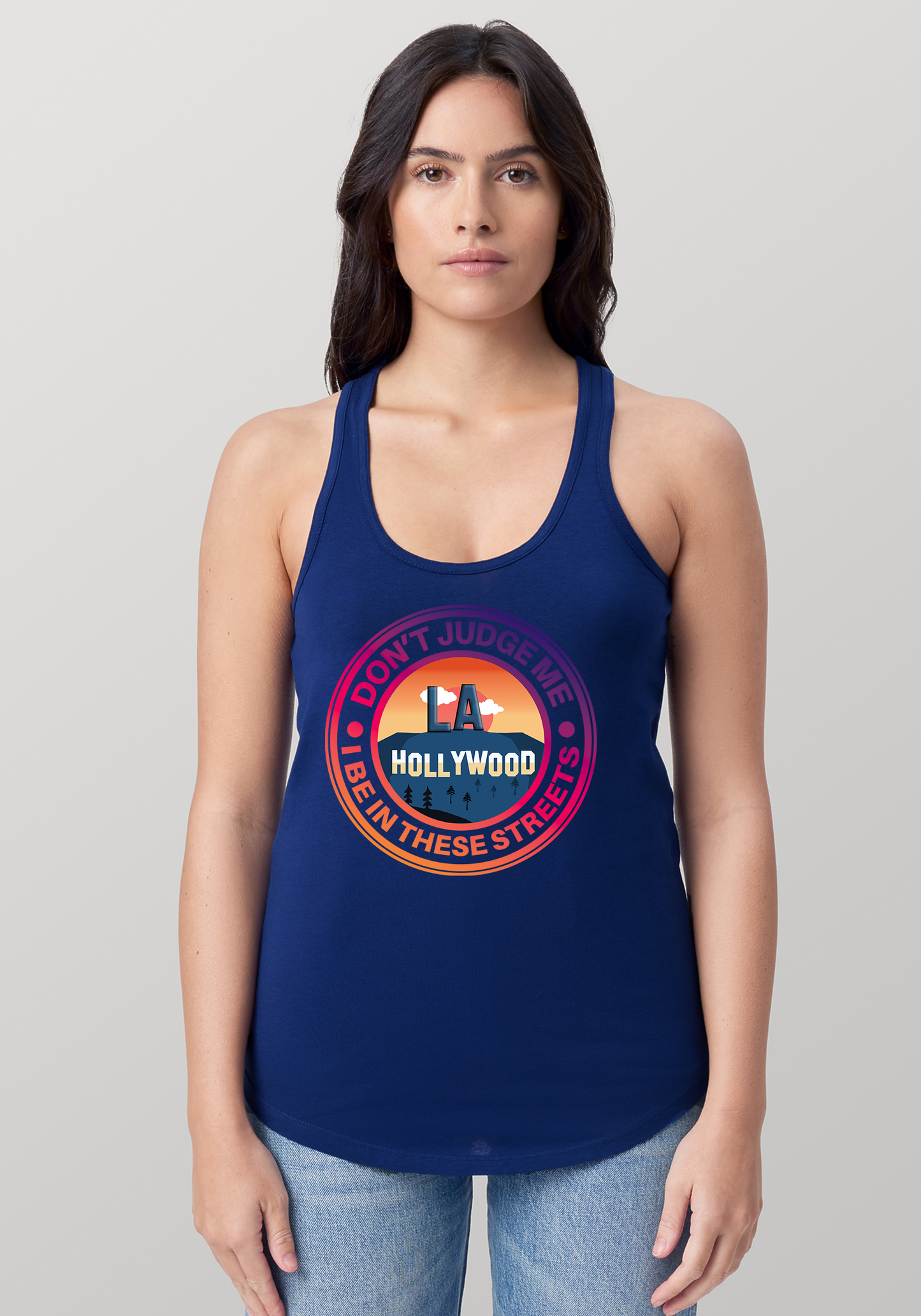 Blue Women's Racerback Tank - Hollywood