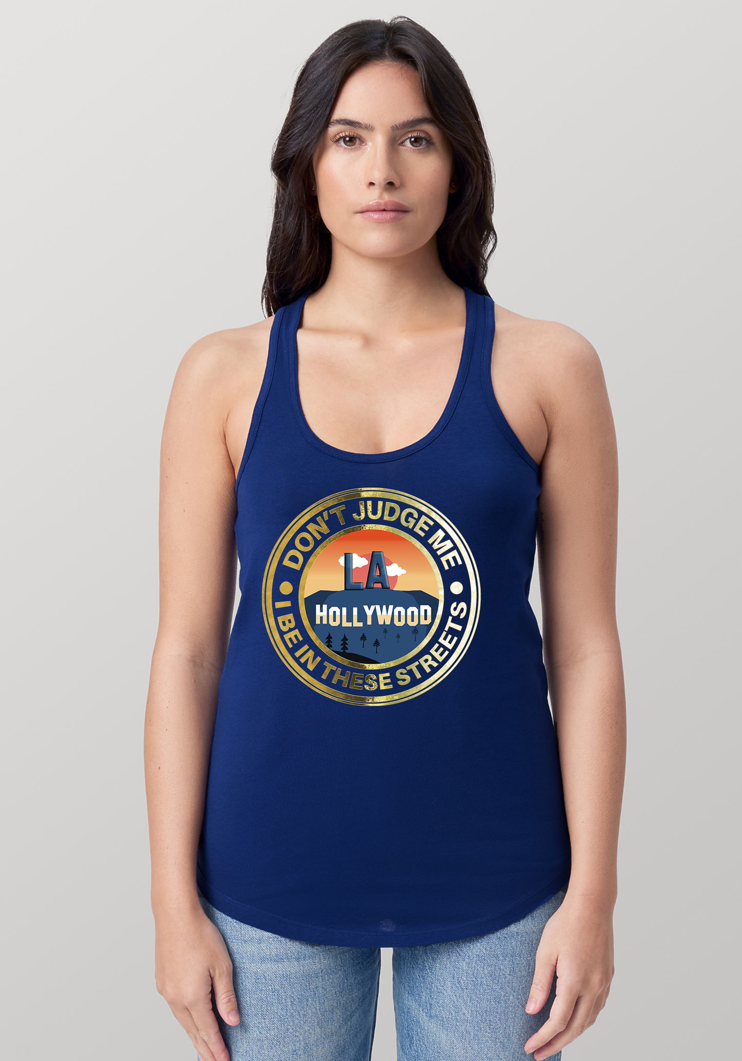 Blue Women's Racerback Tank - Hollywood