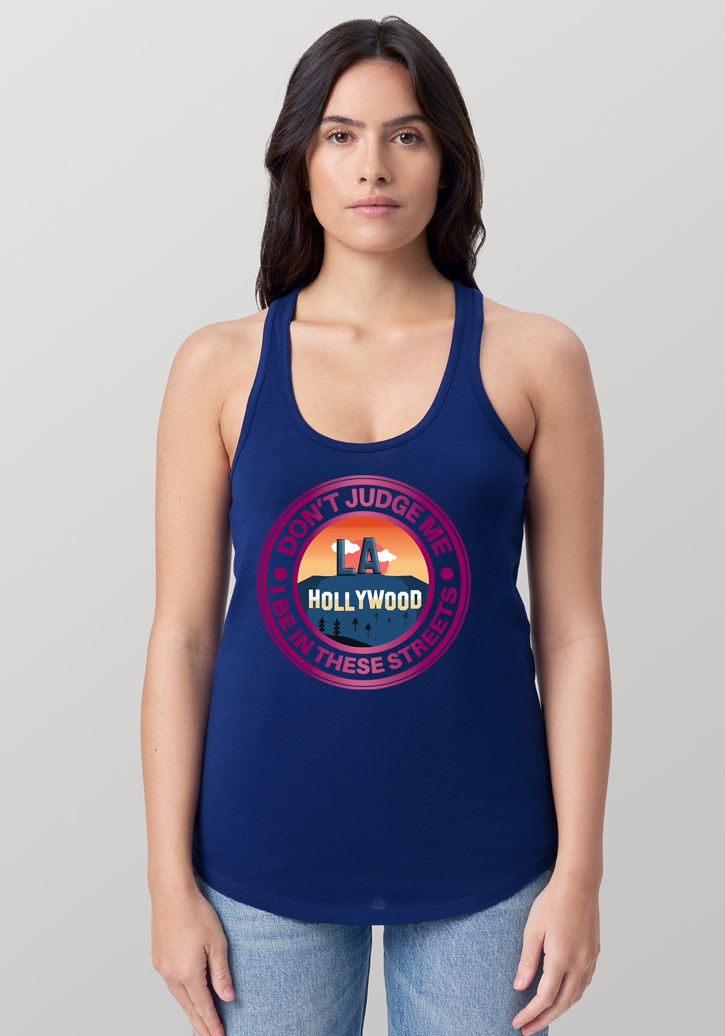 Blue Women's Racerback Tank - Hollywood